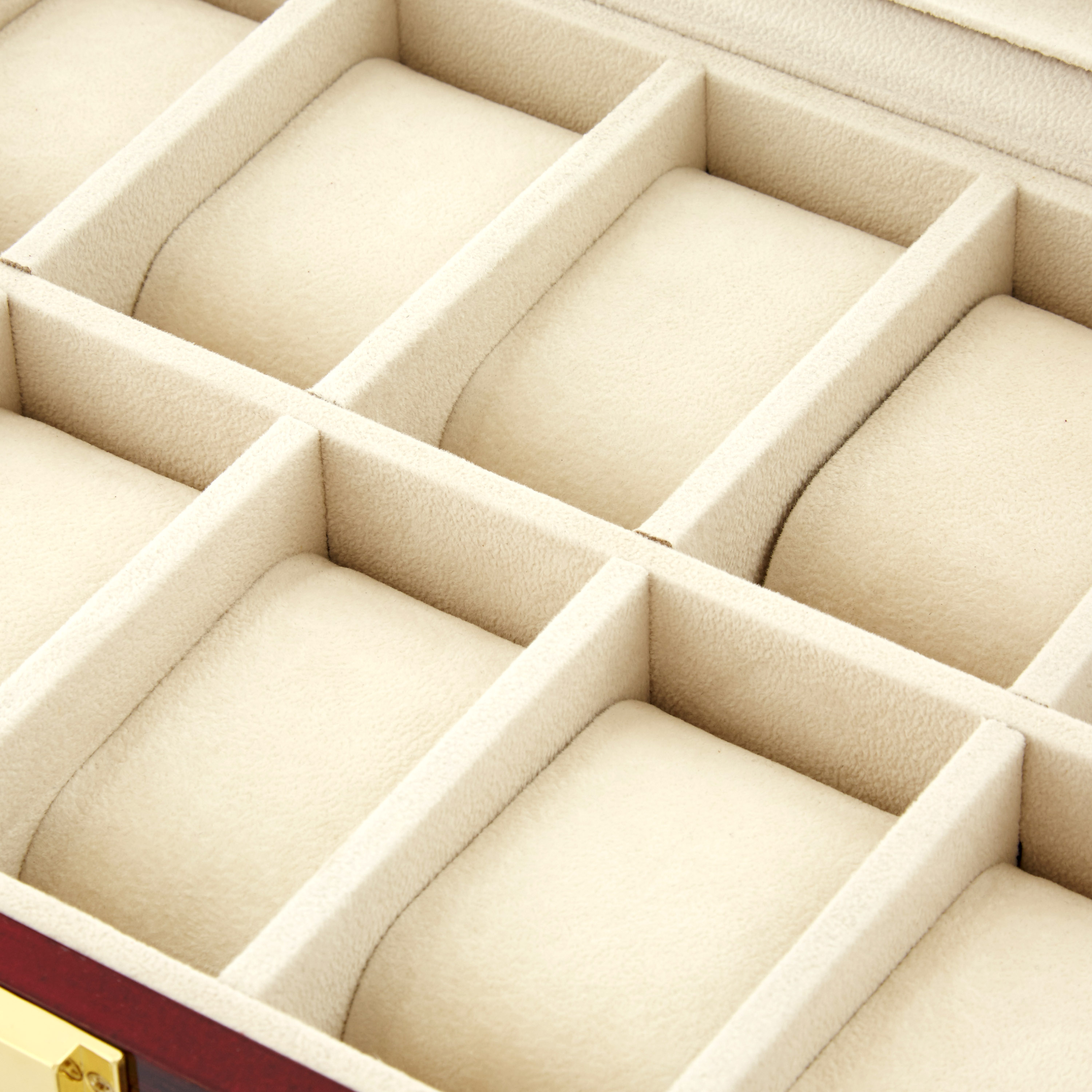 Two Layered Red Wood Display Case - 20 Watches - 5