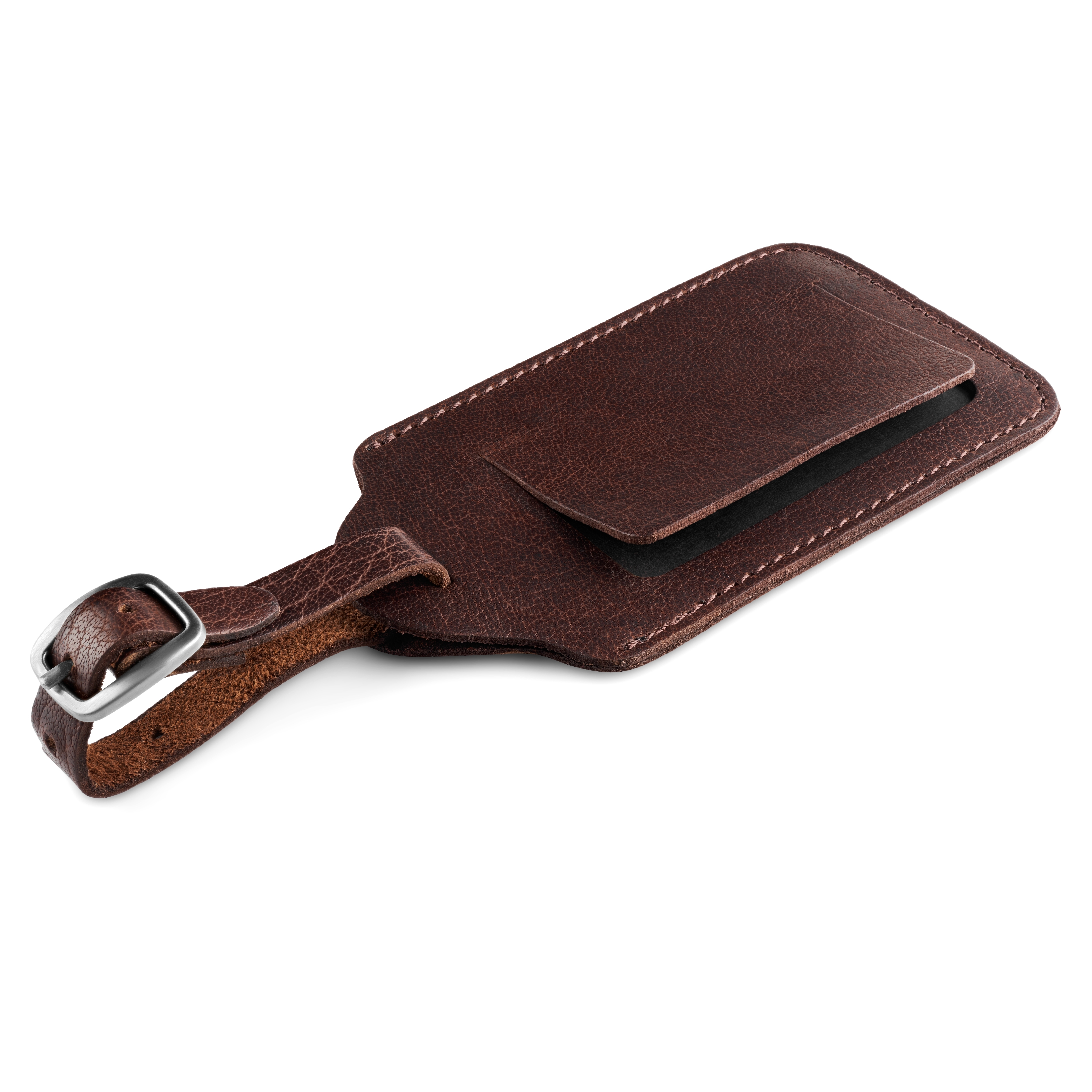 Luggage Tag | Montreal Brown Full-Grain Buffalo Leather - 2