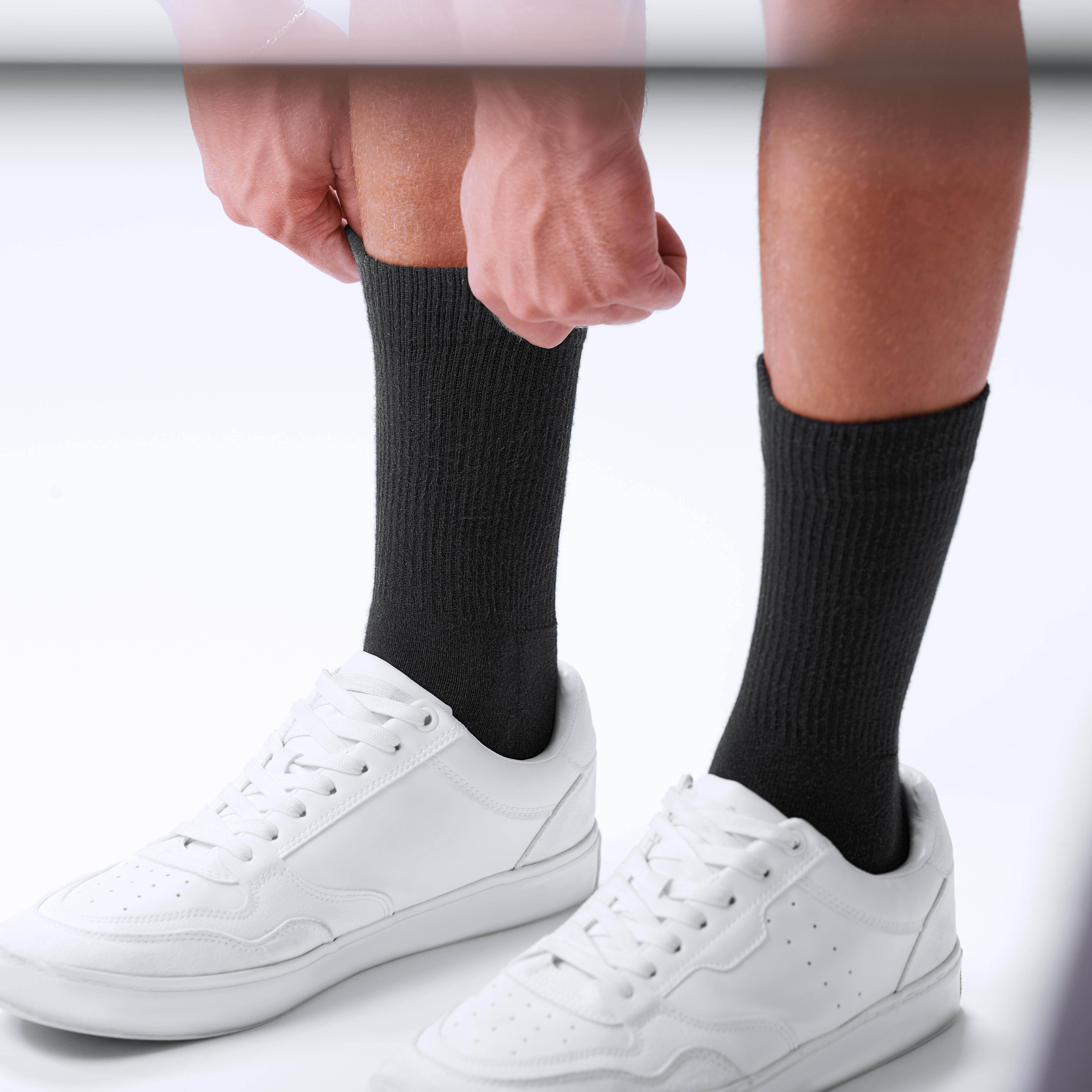 DryFeel | 6-pak czarnych bawełnianych skarpetek tenisowych - 5