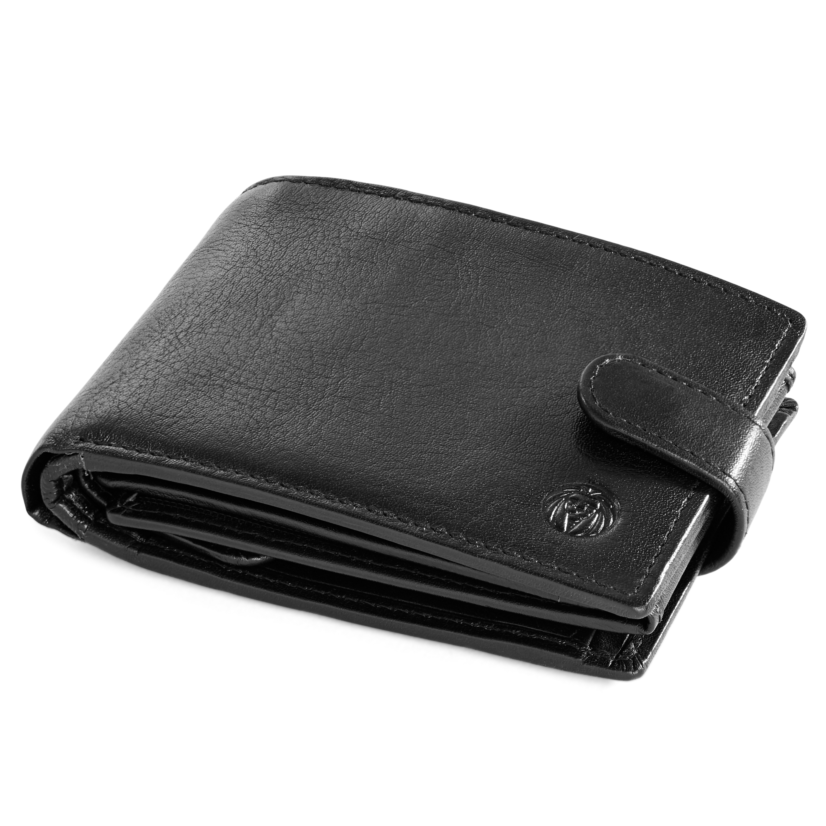 Black Ergonomic Leather Wallet - 7