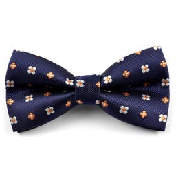 Berry Blue Floral Pre-Tied Bow Tie