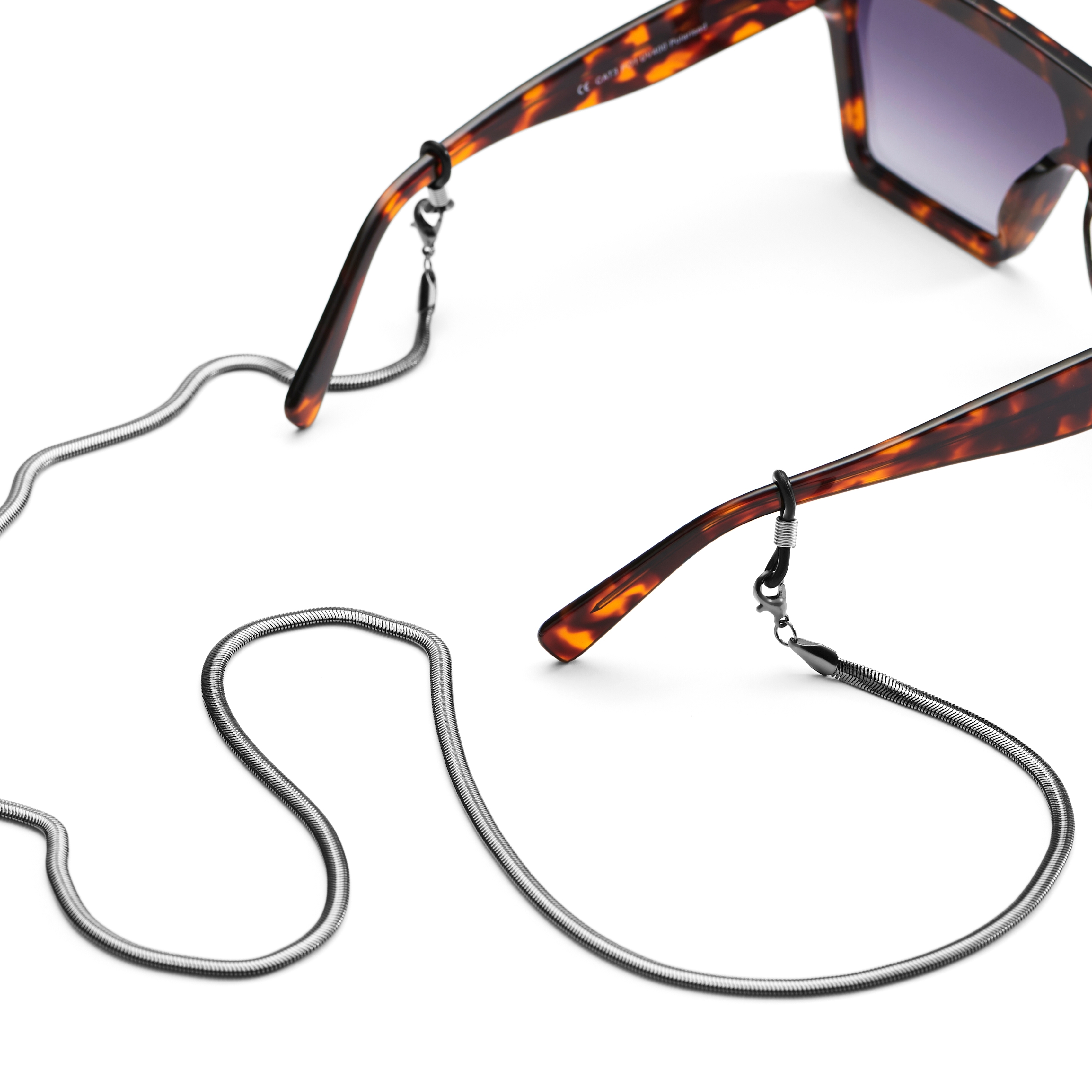 Cadena de gafas de sol de espiga de acero inoxidable negro - 4