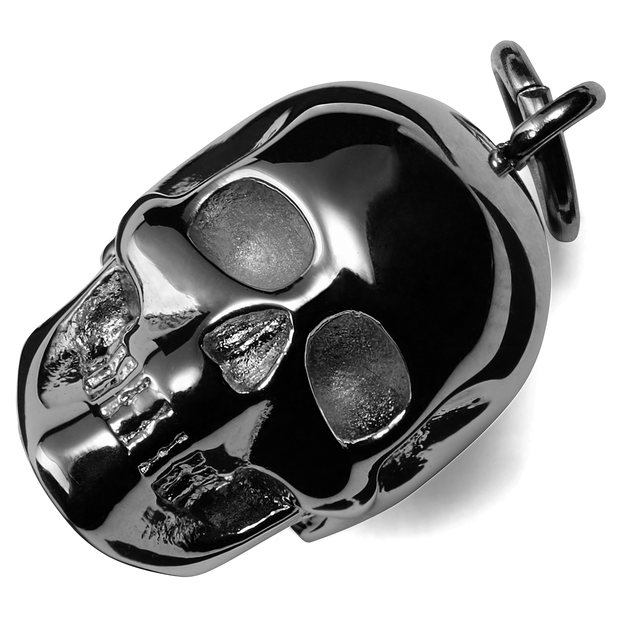 Stahl Totenkopf Charm Schwarz - 3