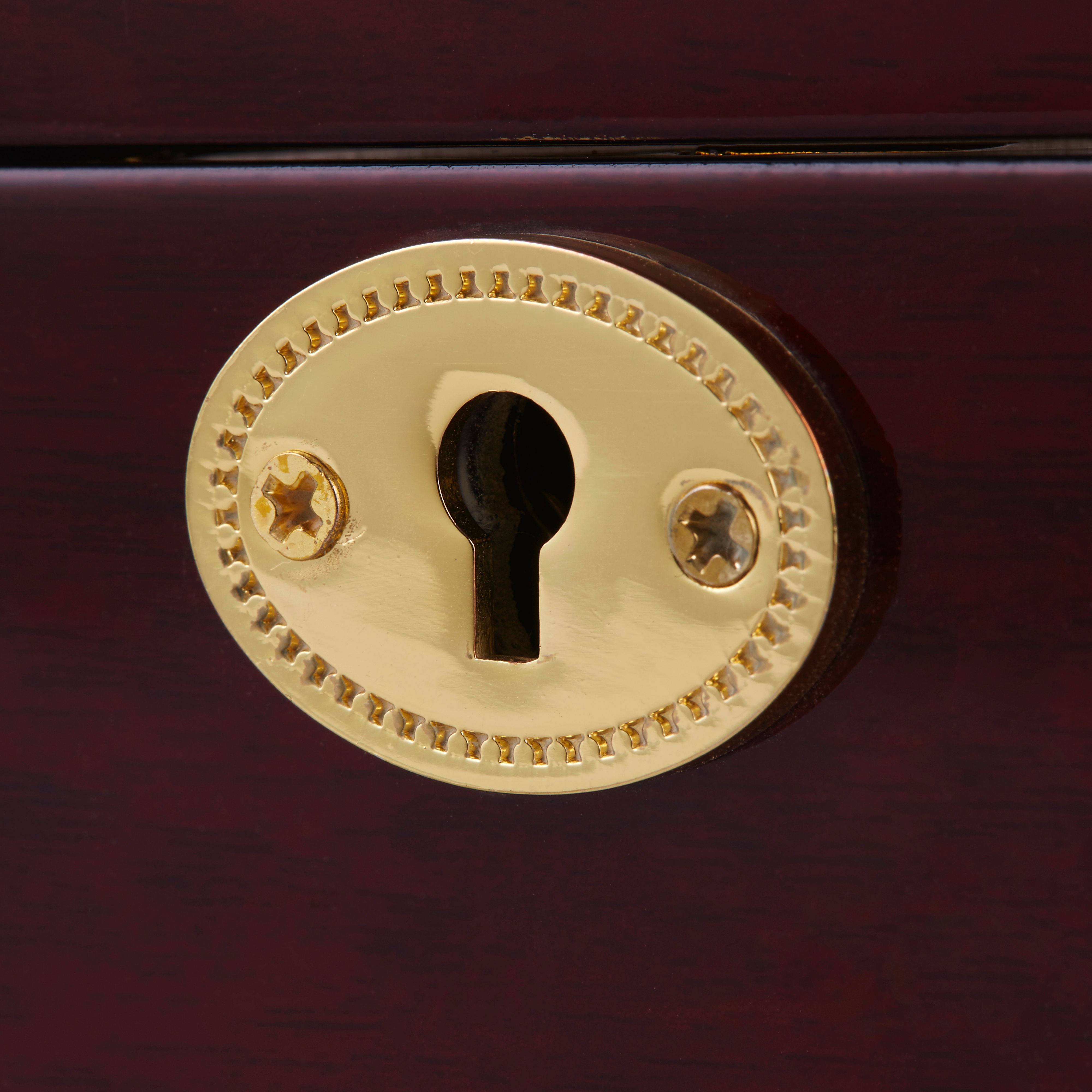 Casetă de vizionare cu încuietoare, din lemn de abanos cu ornamente aurii - 10 ceasuri - 5