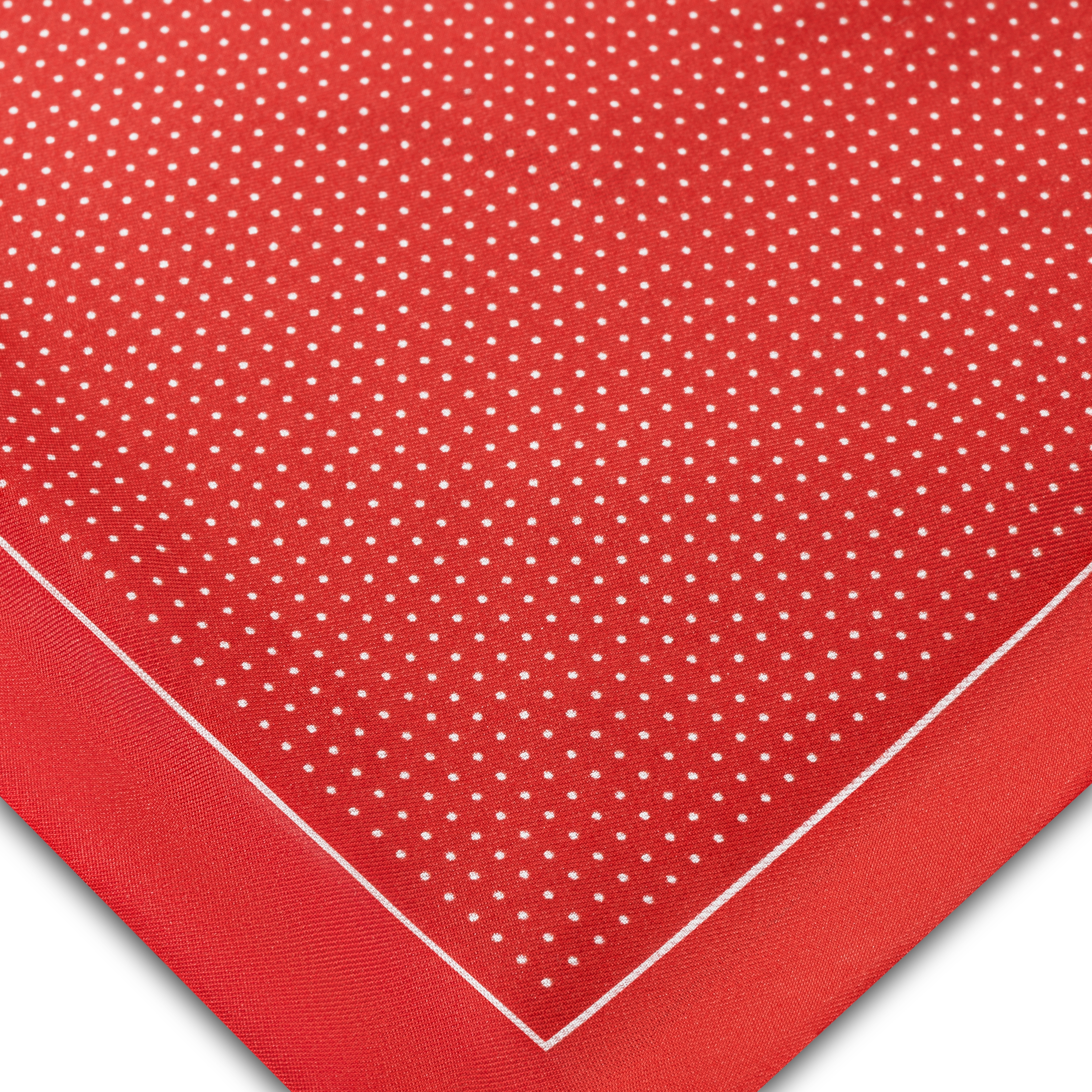 Elegio | Doppelseitiges schwarz-rot gepunktetes Einstecktuch aus Seide - 5