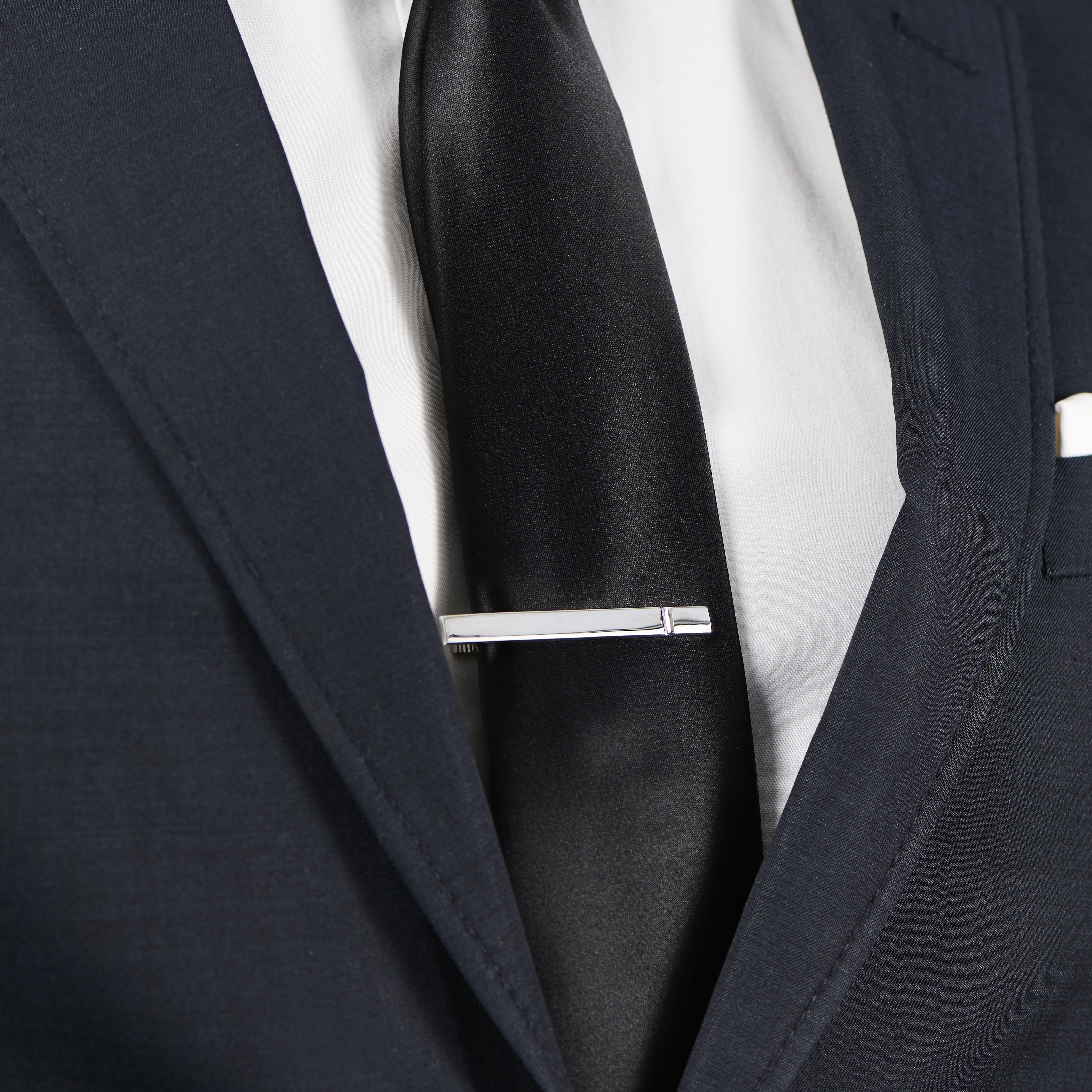 925s Silver Single Groove Tie Clip - 5