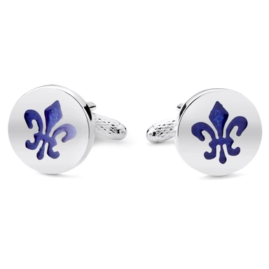 Novelle | Zilverkleurige en Blauwe Fleur-de-lis Manchetknopen Novelle | Zilverkleurige en Blauwe Fleur-de-lis Manchetknopen
