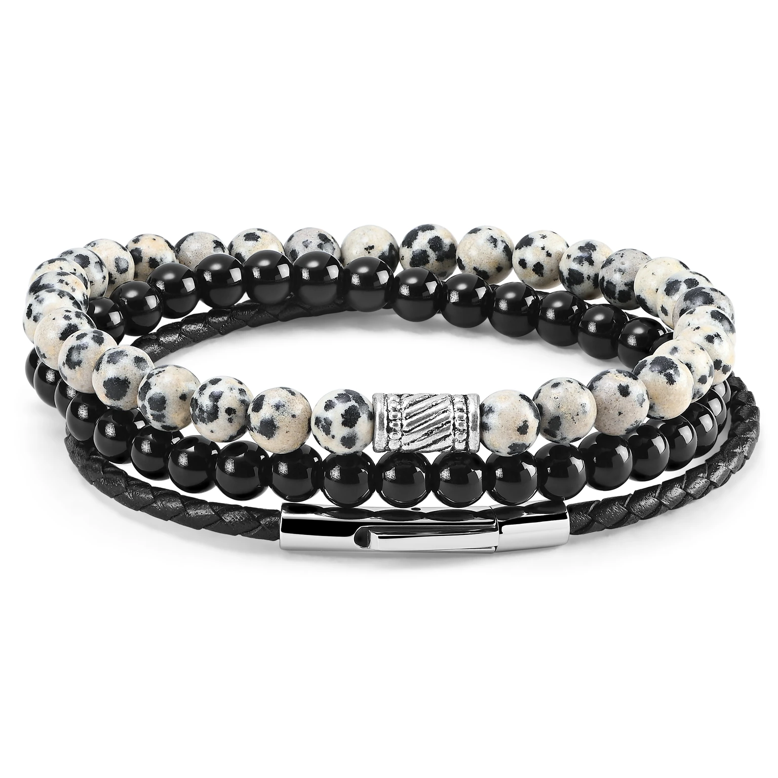 Raipur Armband Vita & Svarat Stenar Raipur Armband Vita & Svarat Stenar