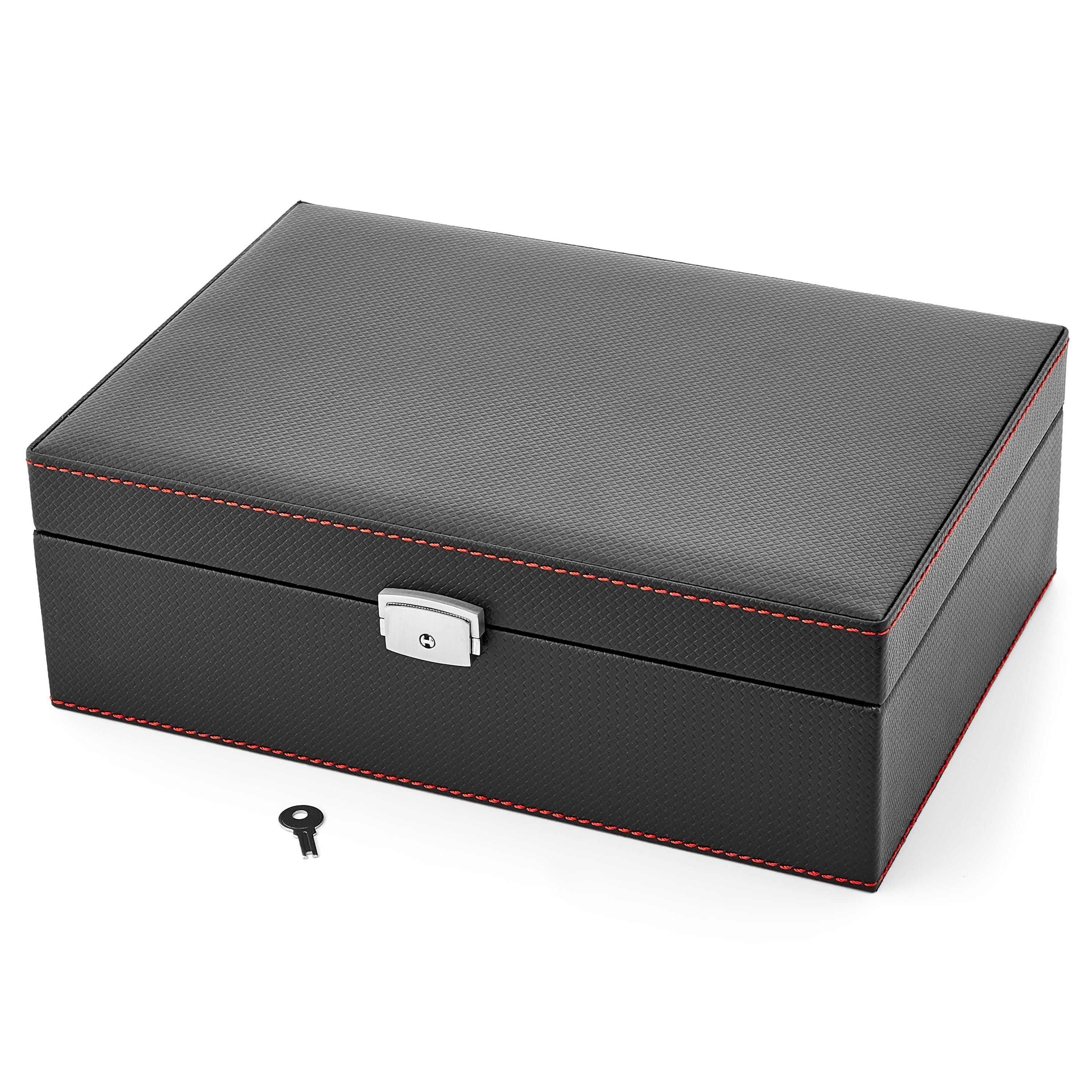 Simply Black Faux Leather Watch Case - 10 Watches - 3