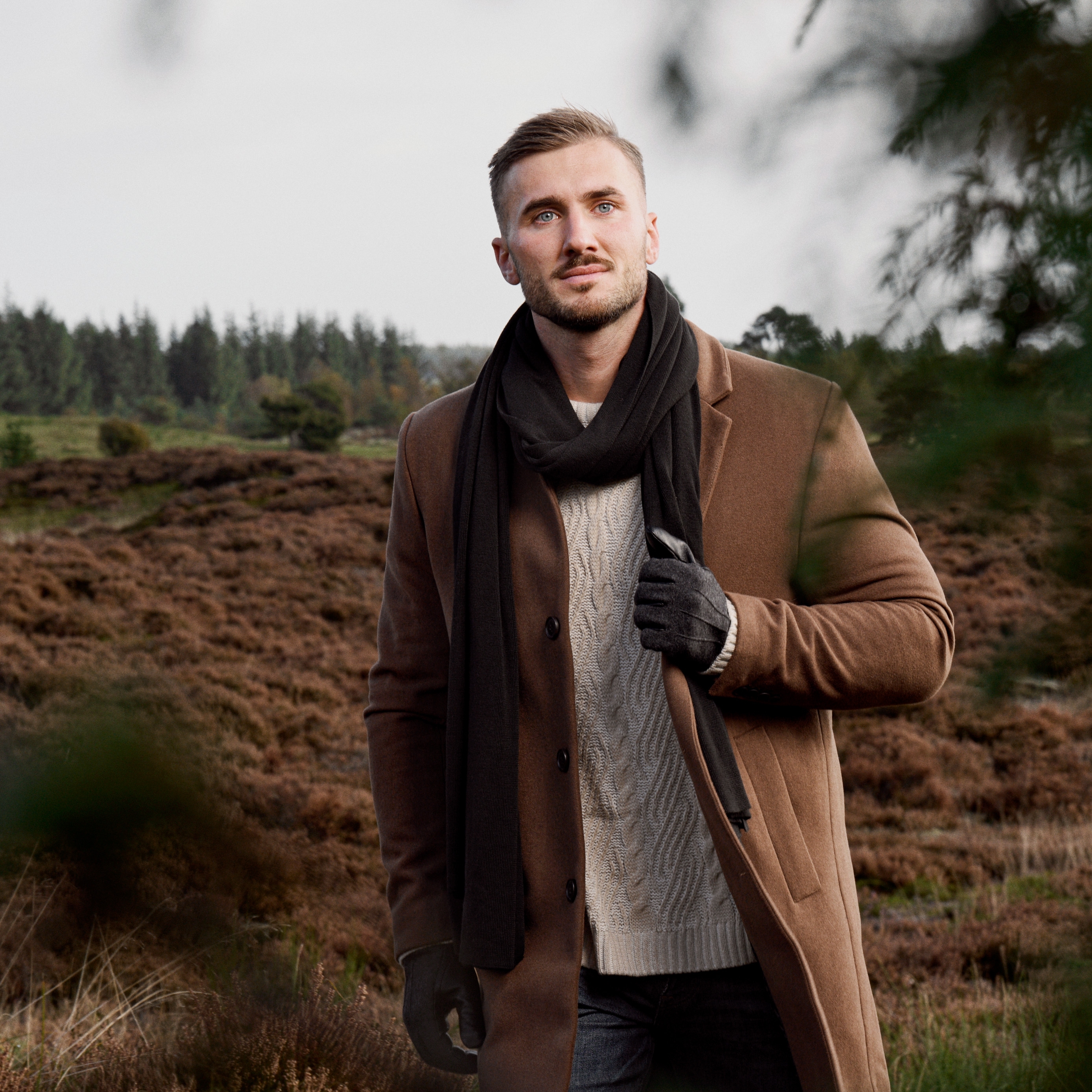 Hiems | Graue Handschuhe aus Leder und Wolle - 4