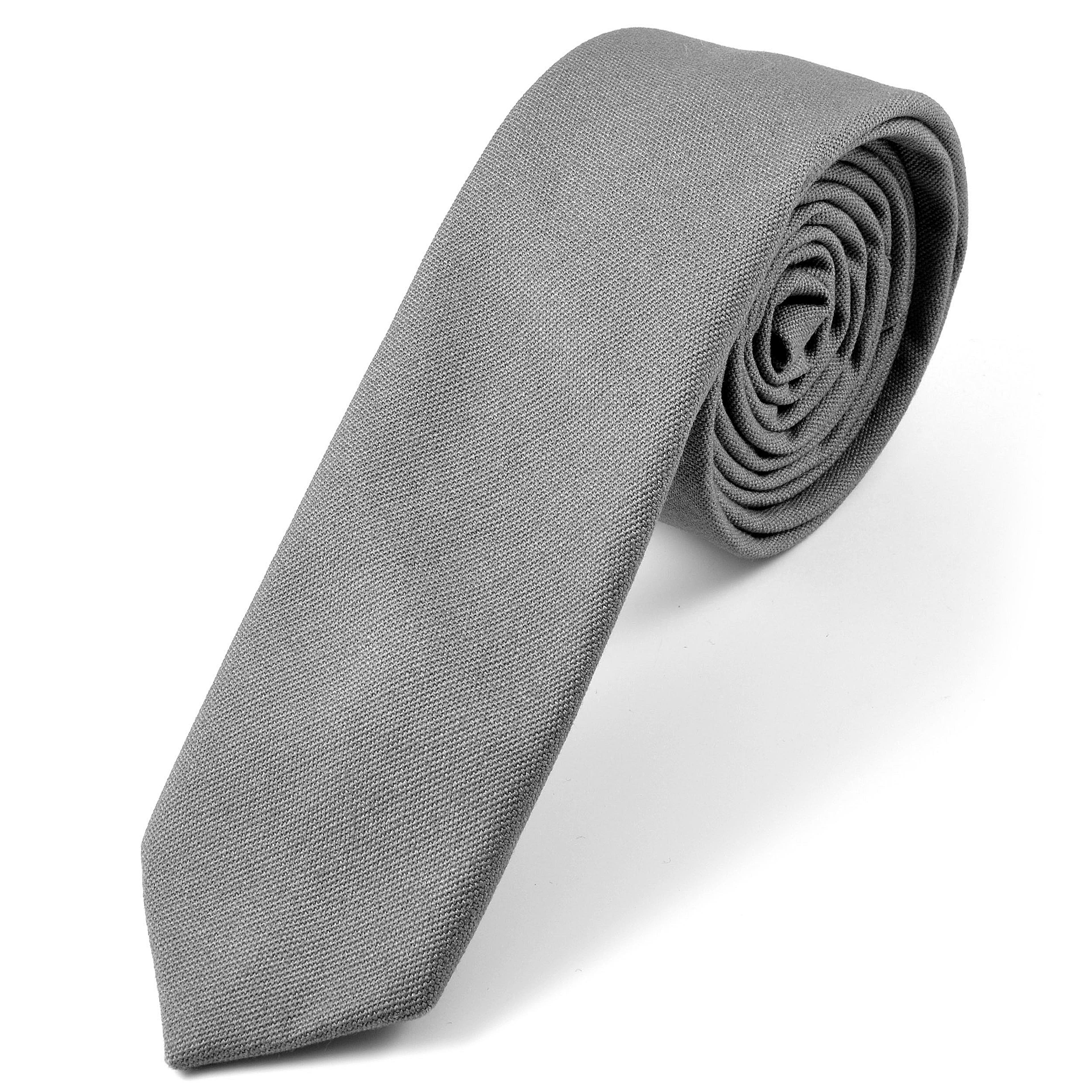 Classic Grey Linen Tie