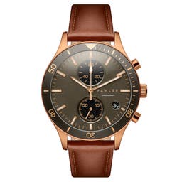 Aeris | Montre chronographe en laiton à cadran brun