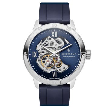Dante II | Navy Blue Skeleton Watch with Rubber Straps Dante II | Navy Blue Skeleton Watch with Rubber Straps