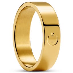 Unity | 6 mm Guldfärgad Ring med Stjärna och Månskära