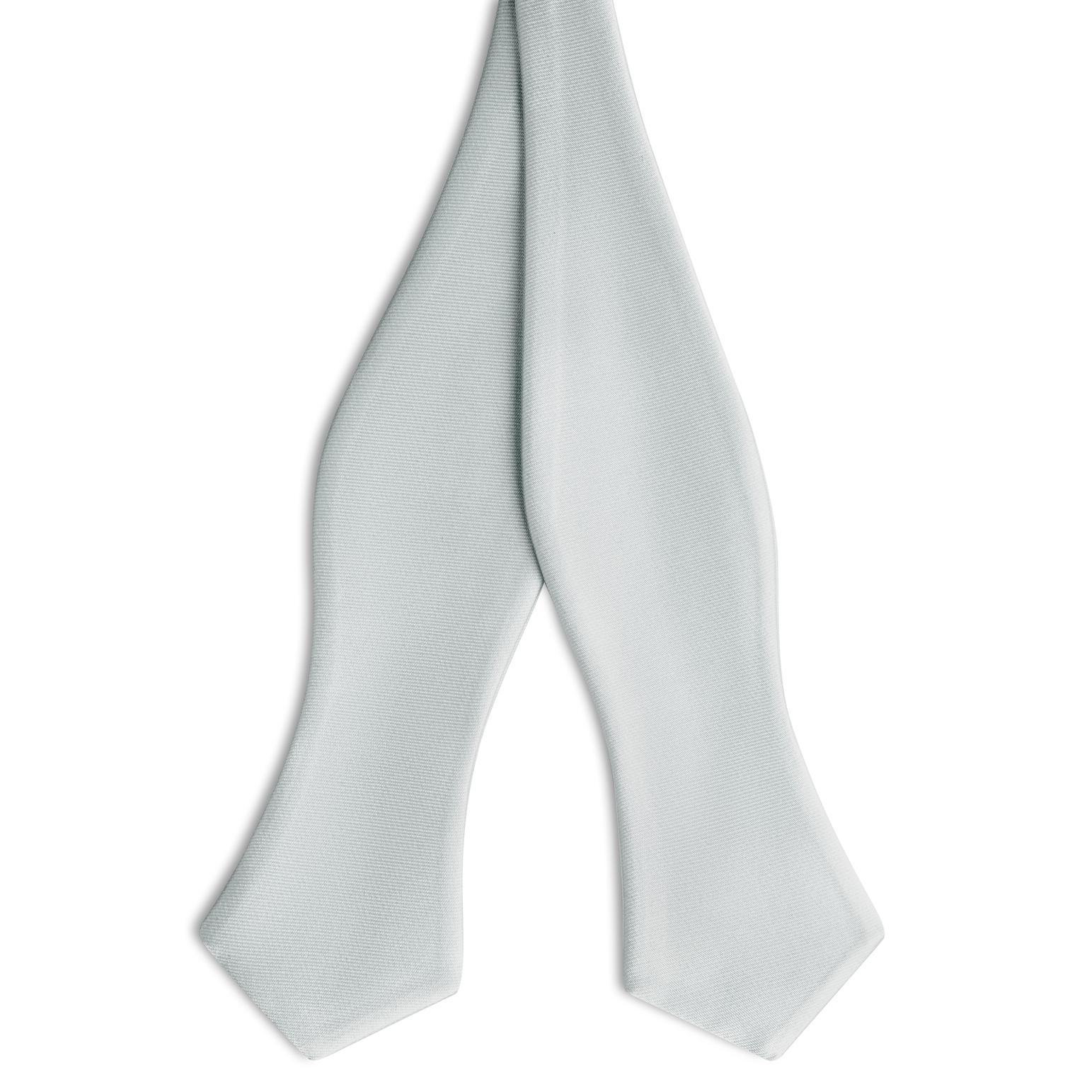 Silver-tone Self-Tie Satin Diamond Tip Bow Tie Silver-tone Self-Tie Satin Diamond Tip Bow Tie
