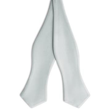 Silver-tone Self-Tie Satin Diamond Tip Bow Tie Silver-tone Self-Tie Satin Diamond Tip Bow Tie