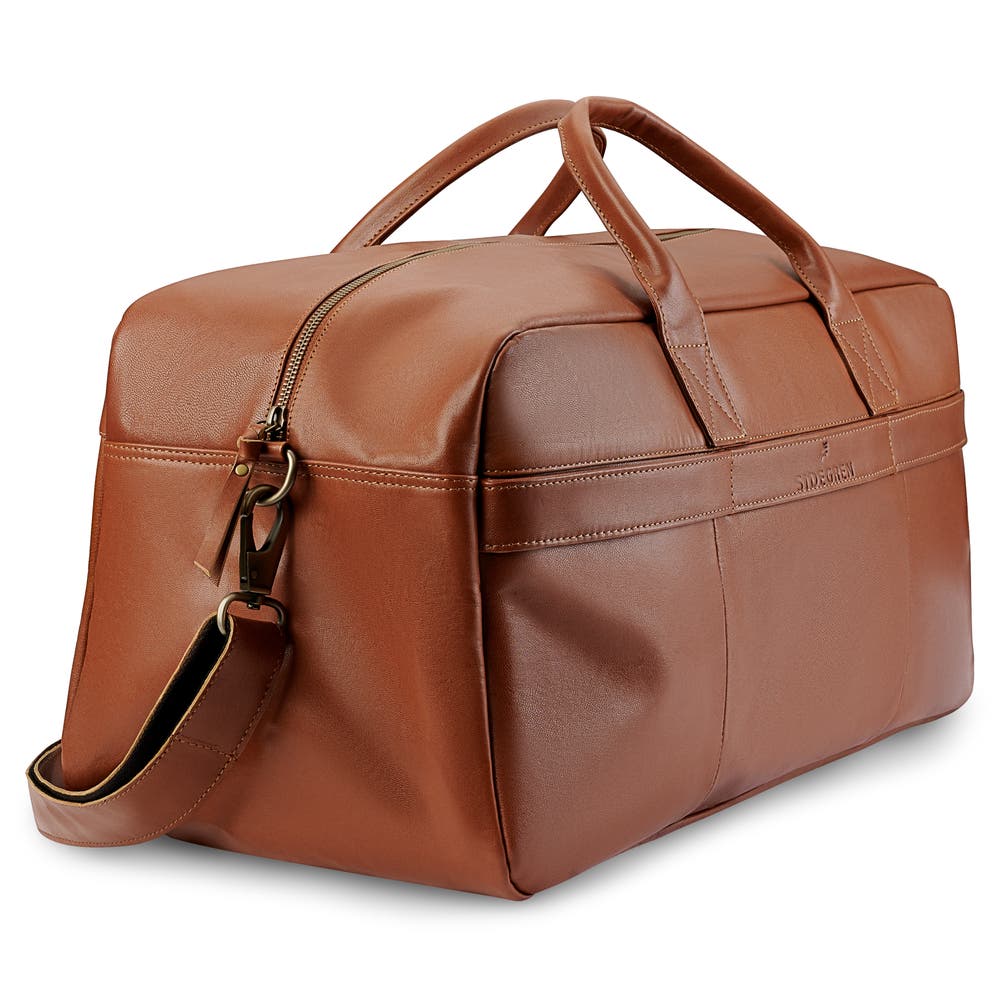 hover: Fidei | Large Mocha Full Grain Goat Leather Travel Bag hover: Fidei | Large Mocha Full Grain Goat Leather Travel Bag