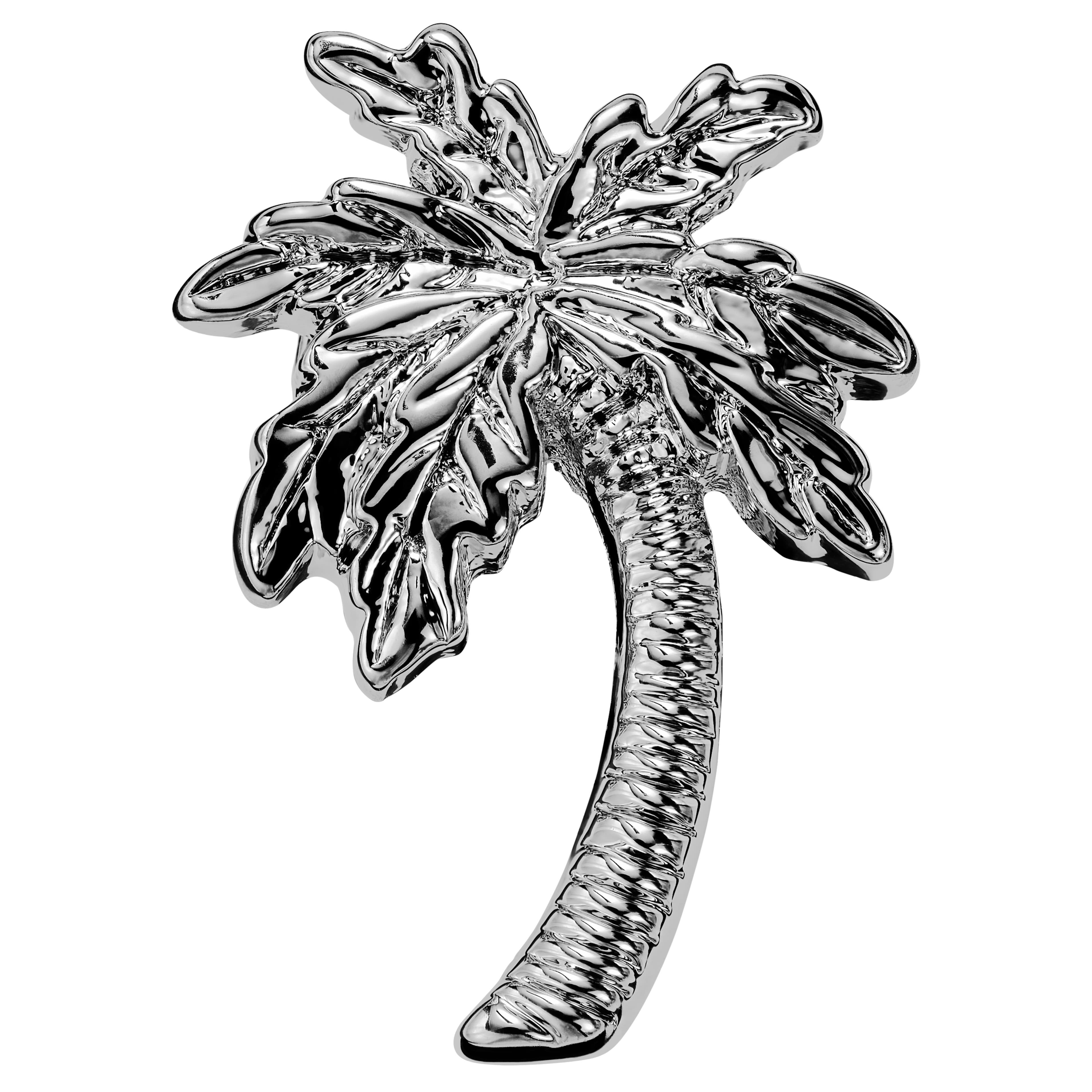 Dianthus | Silver-Tone Palm Tree Lapel Pin