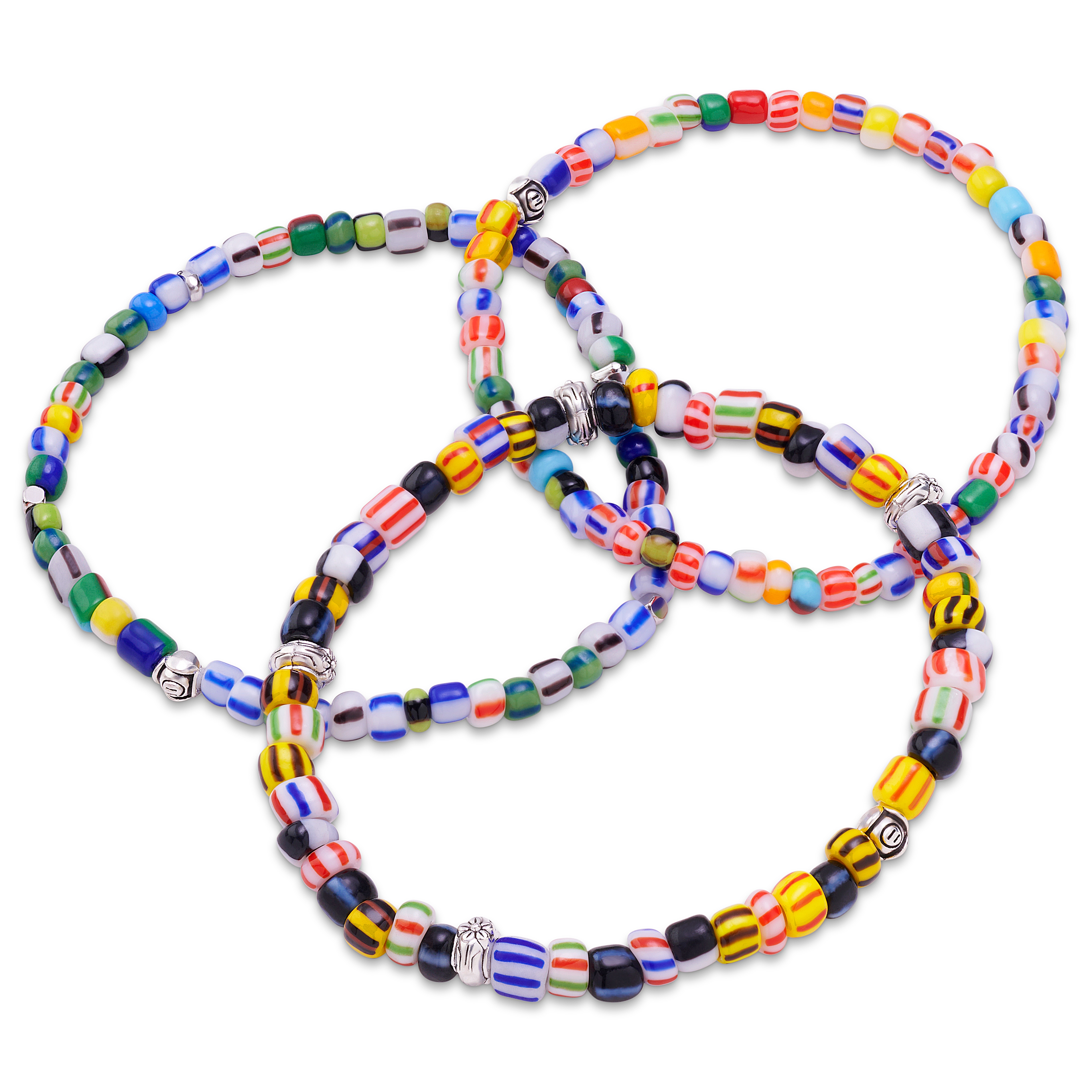 Amalfi | Trio Colourway 3-Pack Glass Beaded Bracelet Set - 4