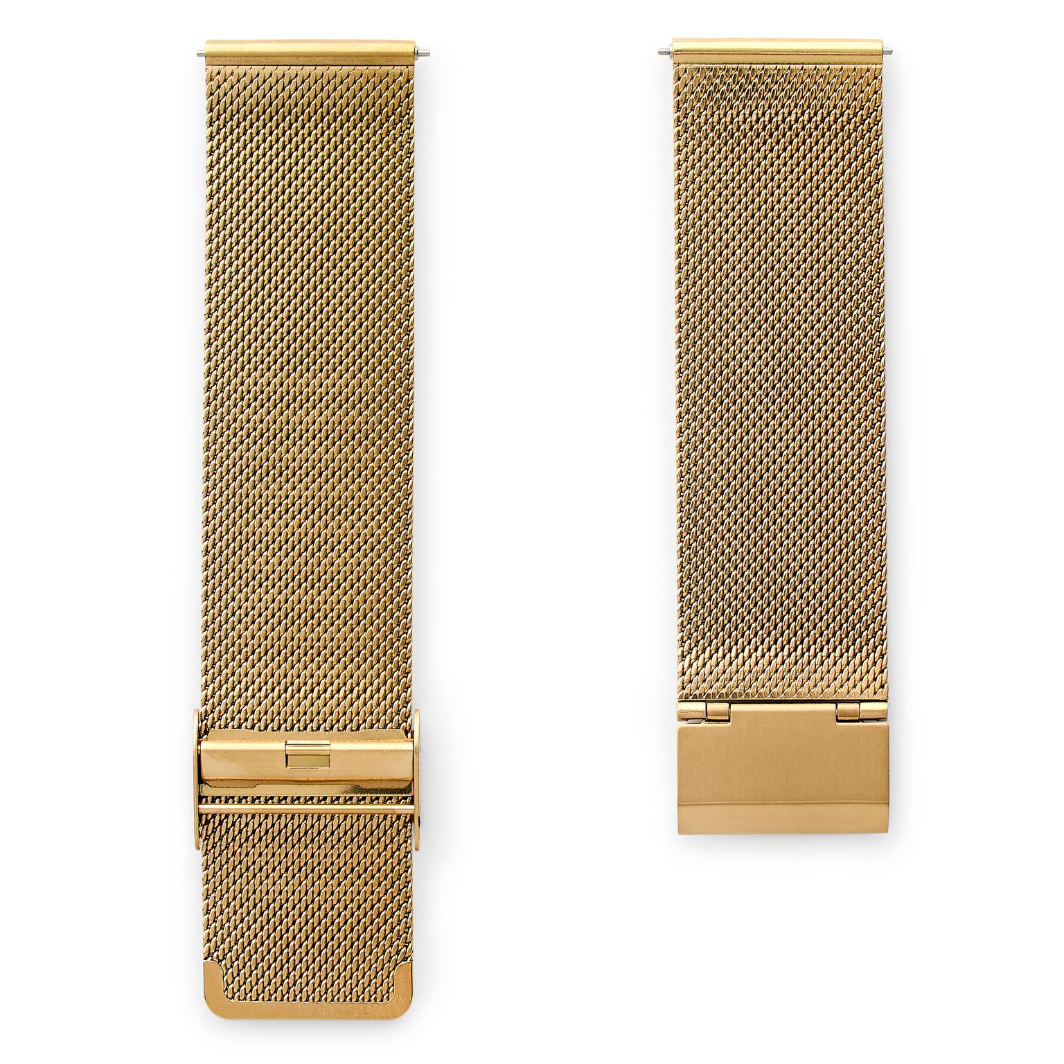 22 mm correa de reloj de malla de acero inoxidable en tono dorado – liberación rápida 22 mm correa de reloj de malla de acero inoxidable en tono dorado – liberación rápida