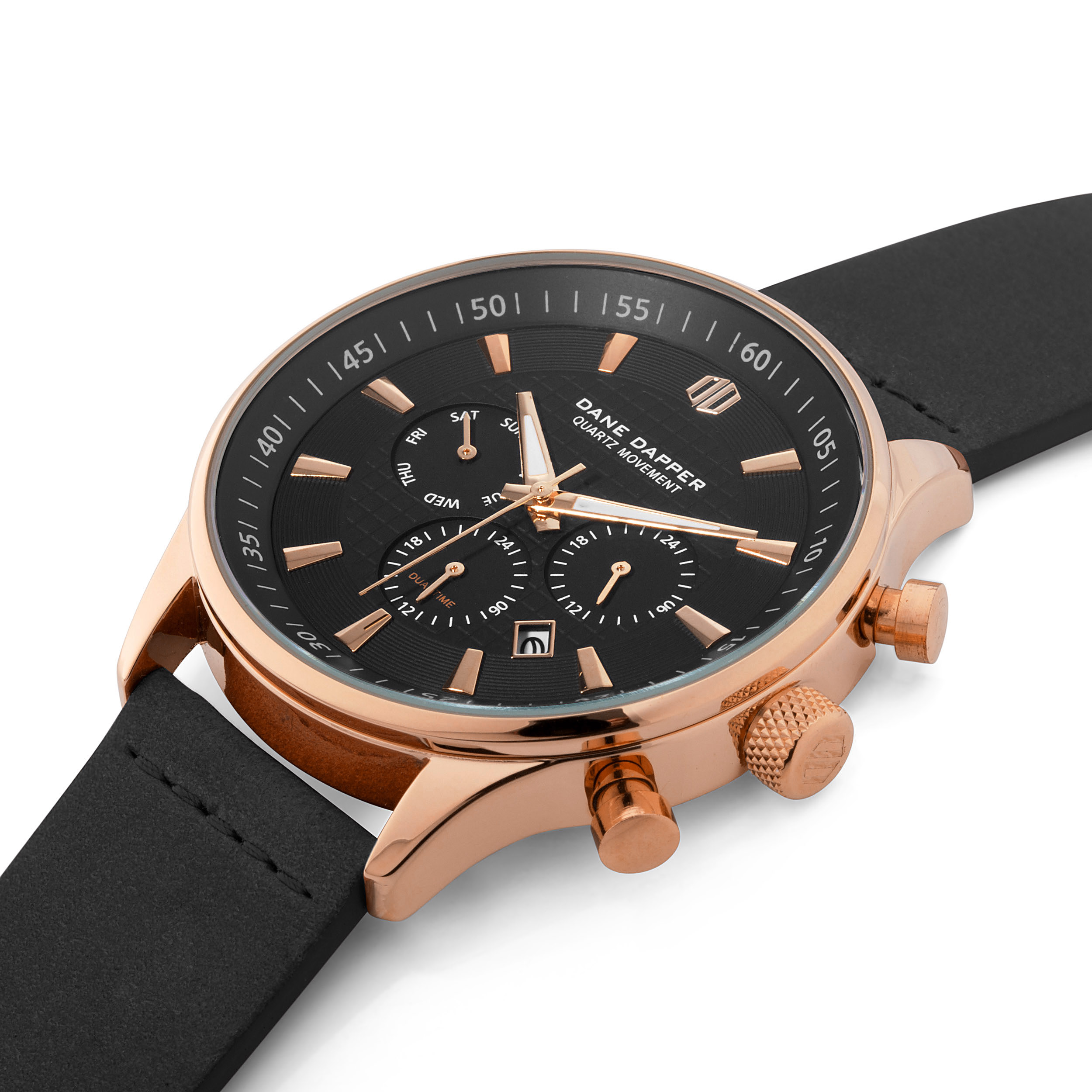Black & Rose Gold-Tone Troika Watch - 2
