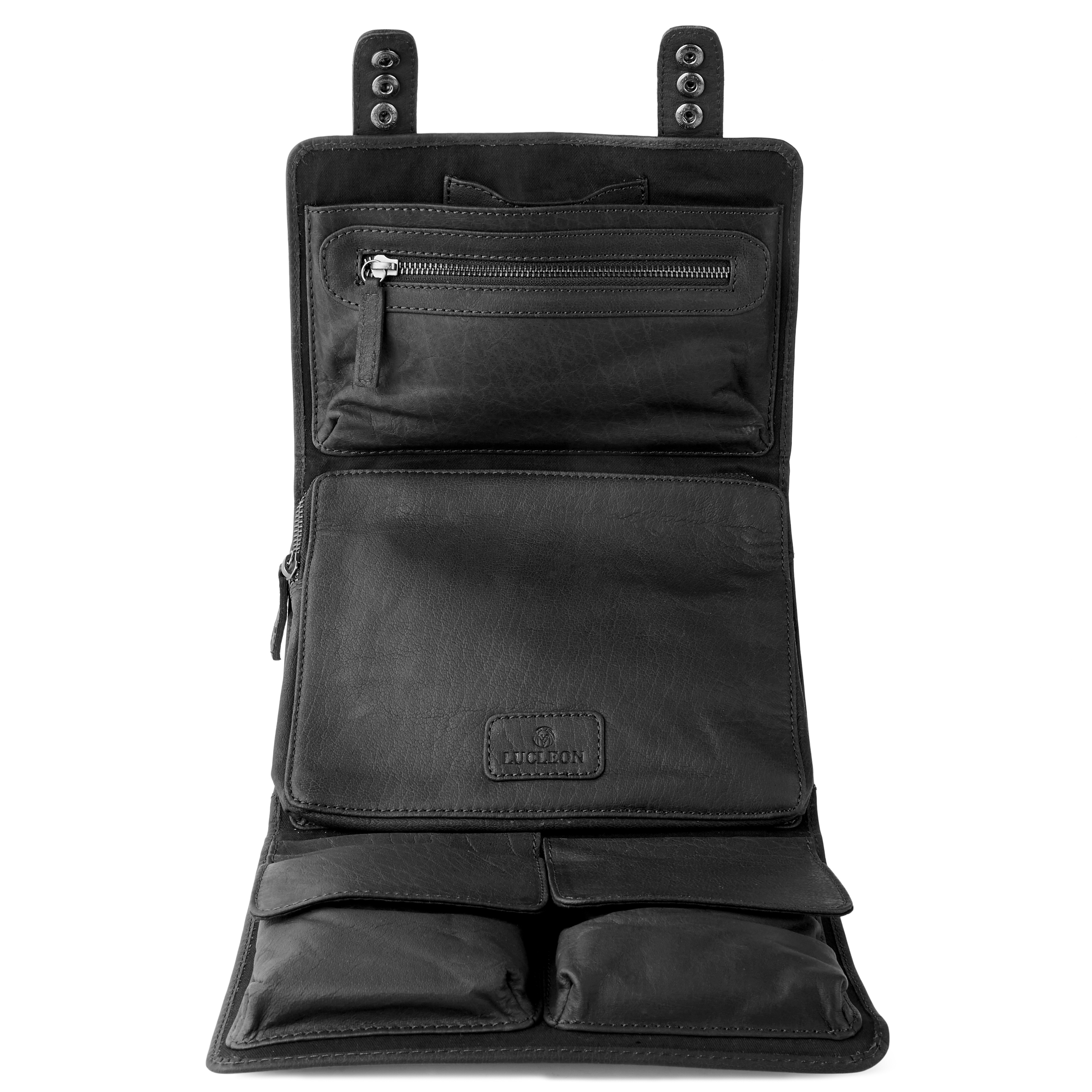 Oxford Zwarte Hangende Lederen Toilettasset - 4