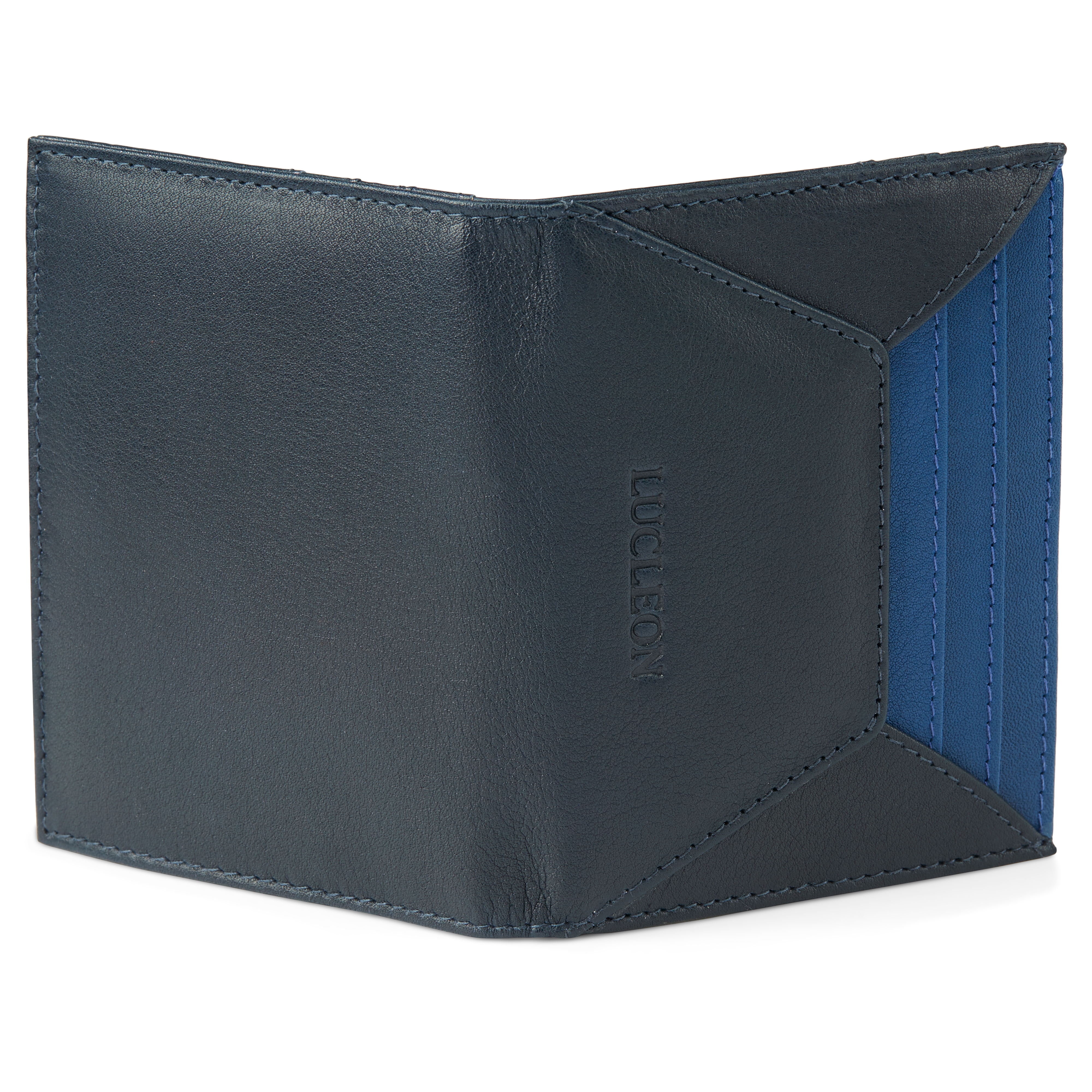 Loren Black & Blue Leather RFID-Blocking Card Holder - 5