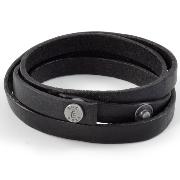 LUCLÉON - Black Casual Læderarmbånd - 1