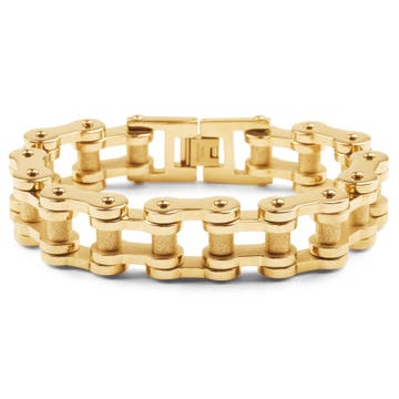 Chunky Gold-Tone Stainless Steel Bike Chain Bracelet Chunky Gold-Tone Stainless Steel Bike Chain Bracelet