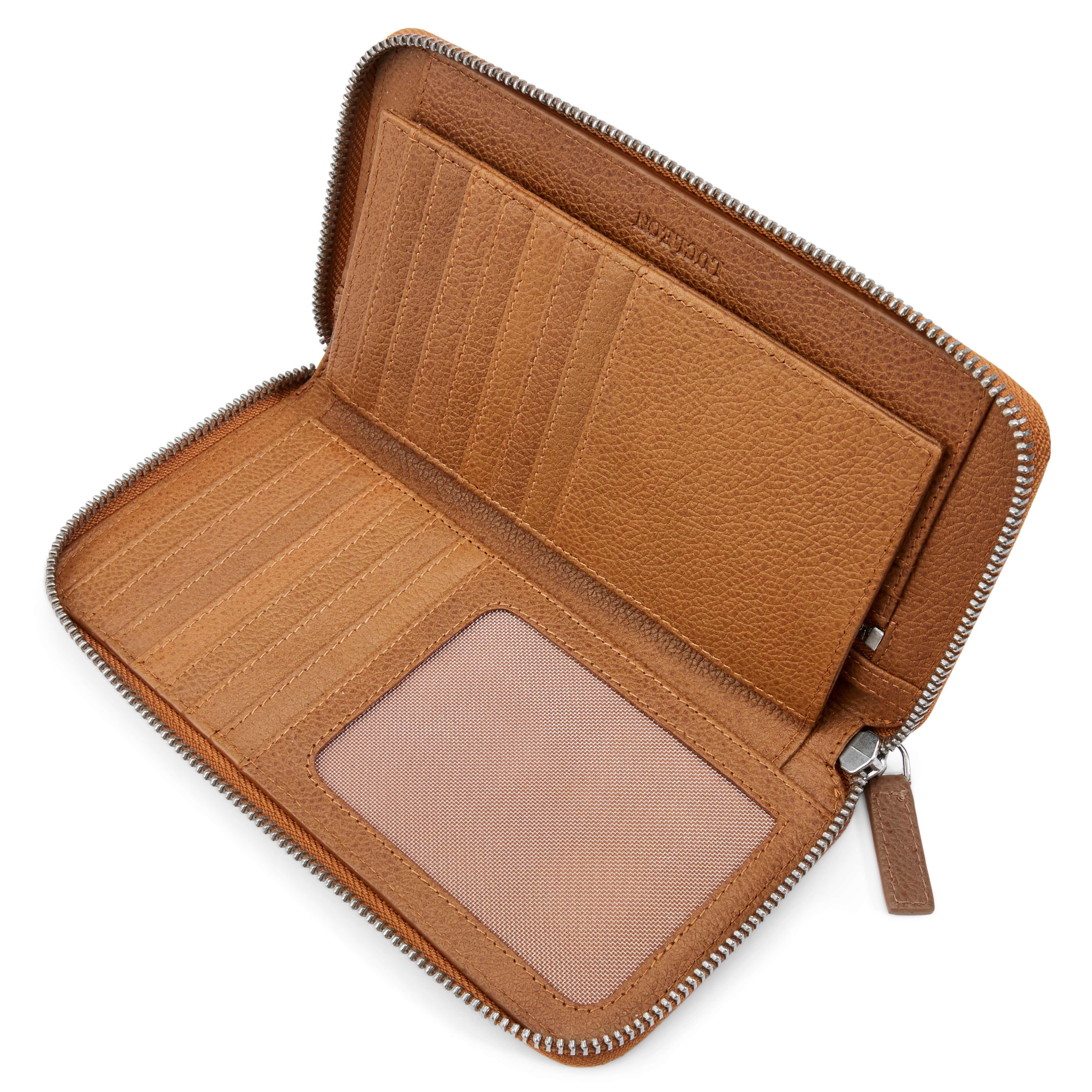 Lauri Tan Leather RFID-Blocking Wallet  - 2 - hover gallery