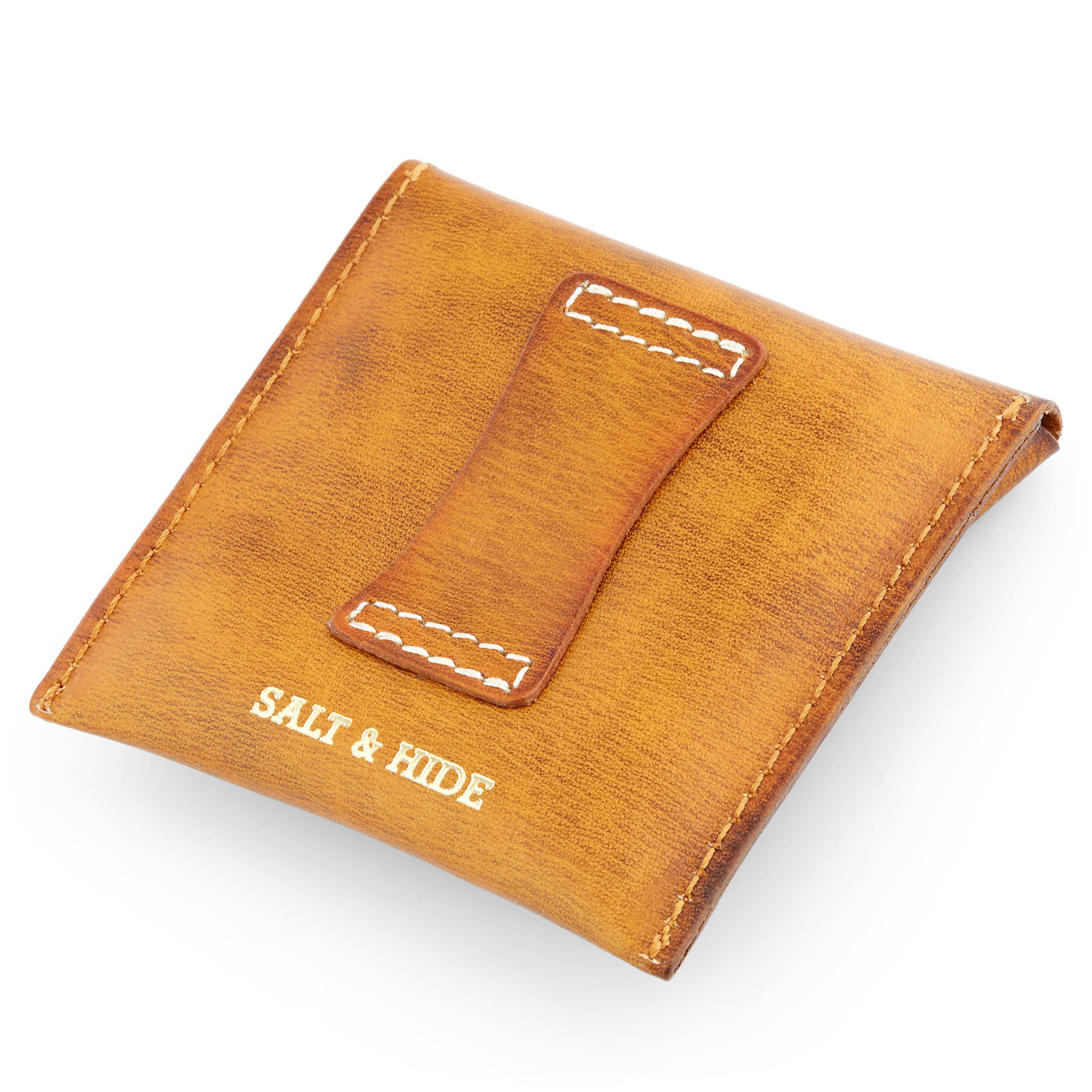 Tan Leather Coin Pouch - 5