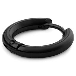 Boucle d'oreille en acier noir "Le cercle"