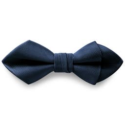 Navy Blue Pre-Tied Grosgrain Diamond Tip Bow Tie