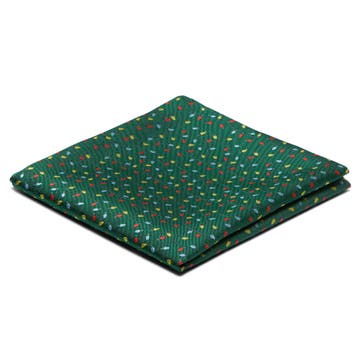 Green Christmas Light Pattern Pocket Square Green Christmas Light Pattern Pocket Square