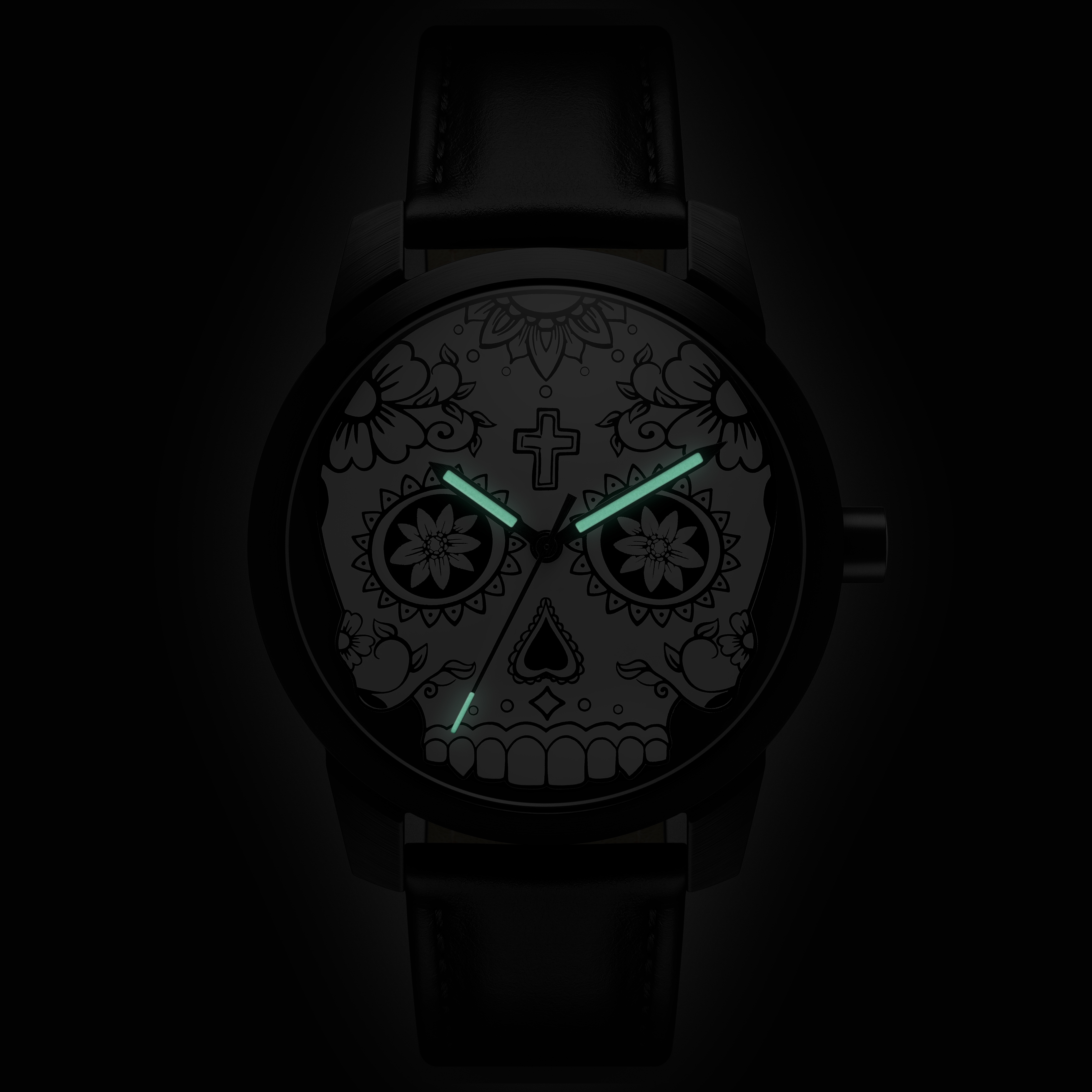 Todos | Weißer Schädel Tag der Toten Uhr - 6