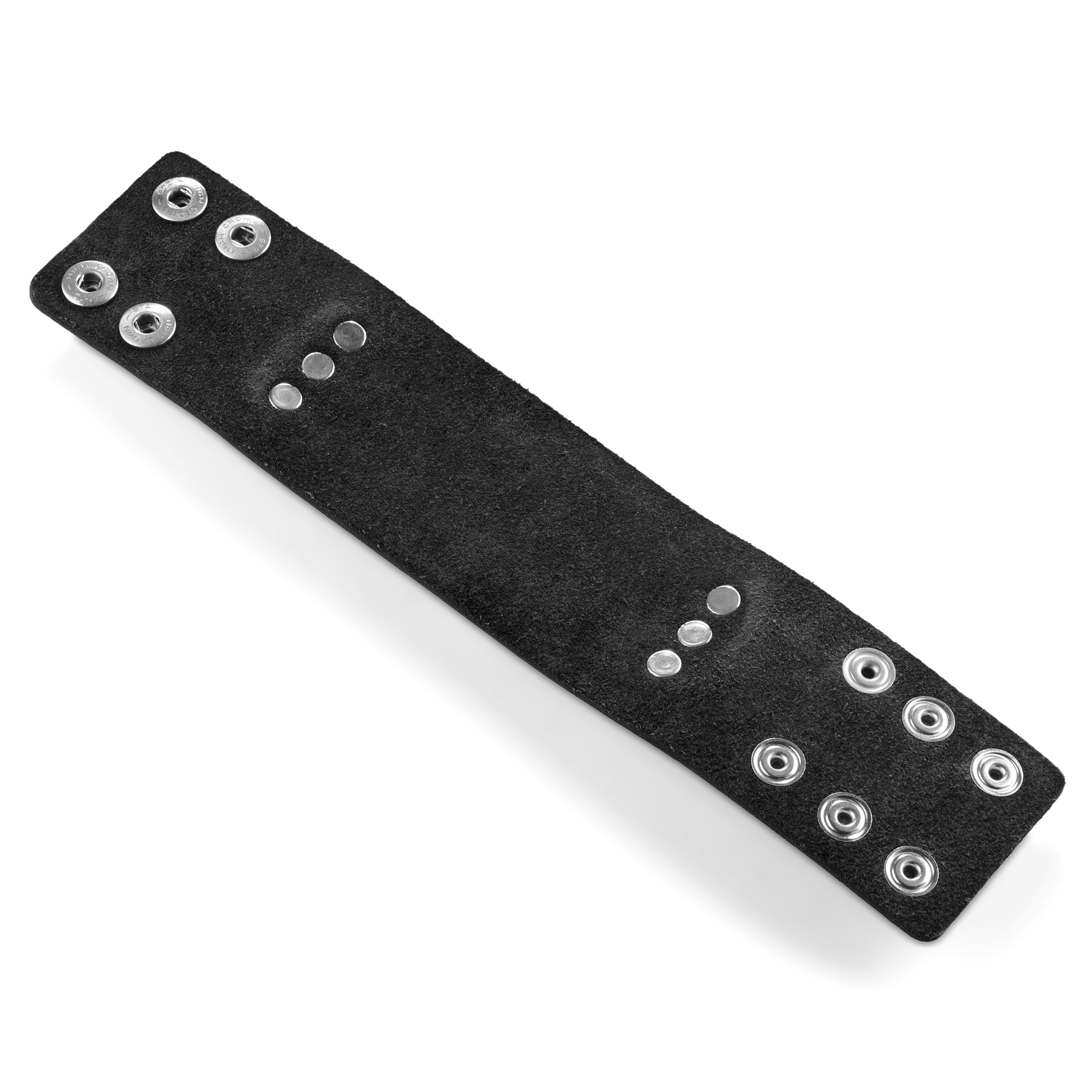 Gladius | Bredt svart armbånd av fullnarvet bøffelskinn - 5