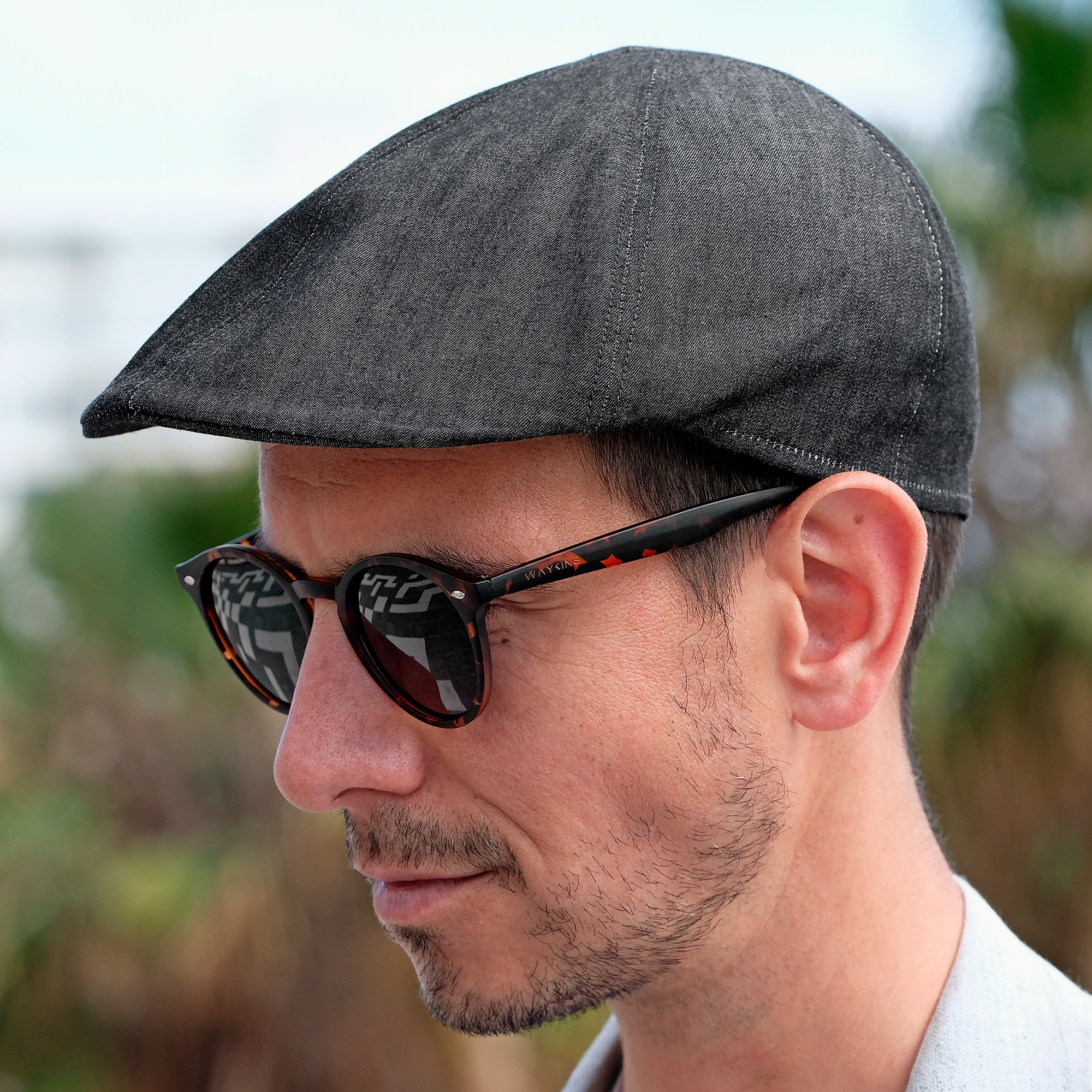 Dark Grey Golf Flat Cap - 6