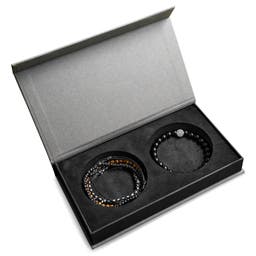Essential Men's Bracelet Gift Box | Onyx, Tiger's Eye, Leather, & Yarn