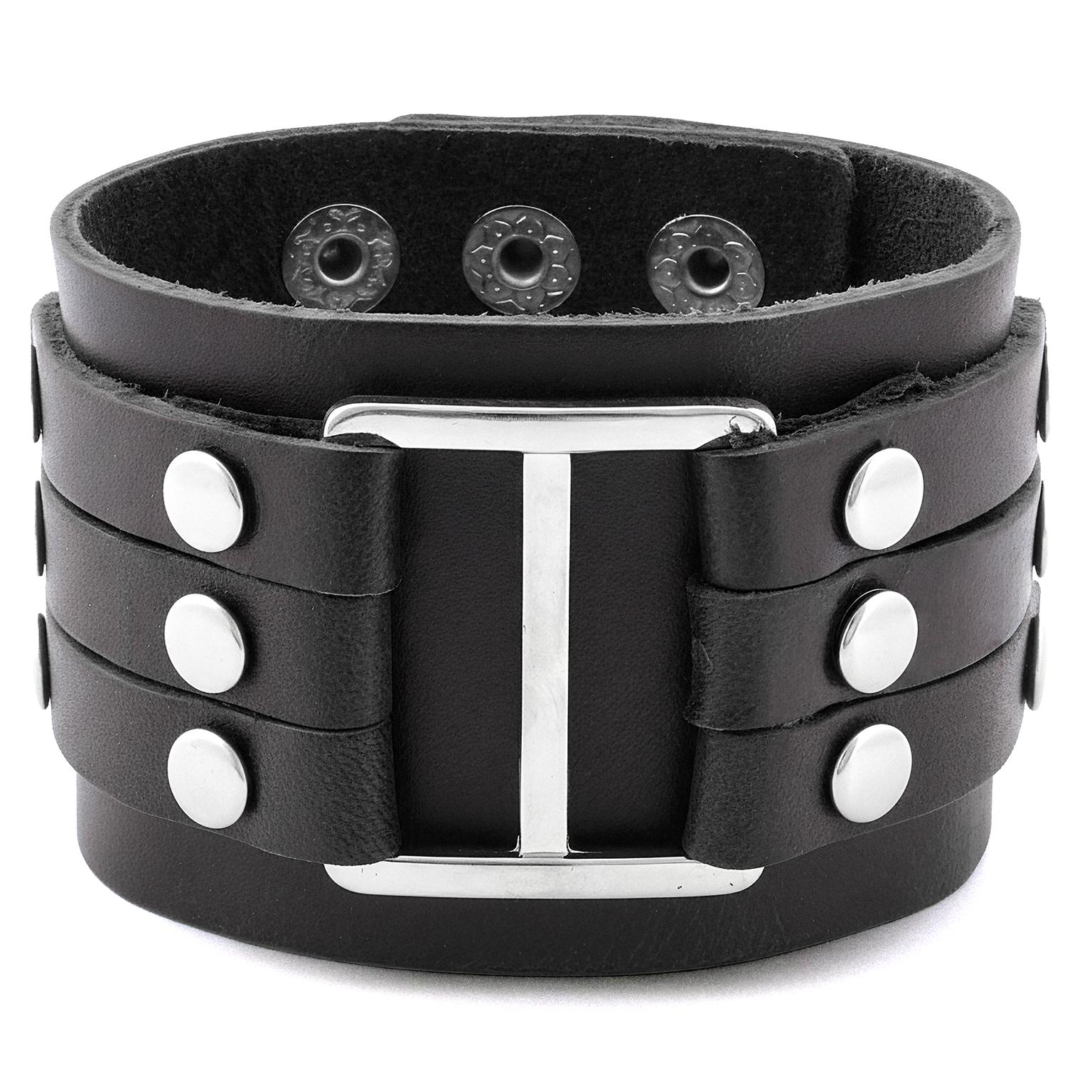 Pulsera de cuero negro Hooked Pulsera de cuero negro Hooked