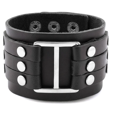 Svart Hooked Läderarmband Svart Hooked Läderarmband