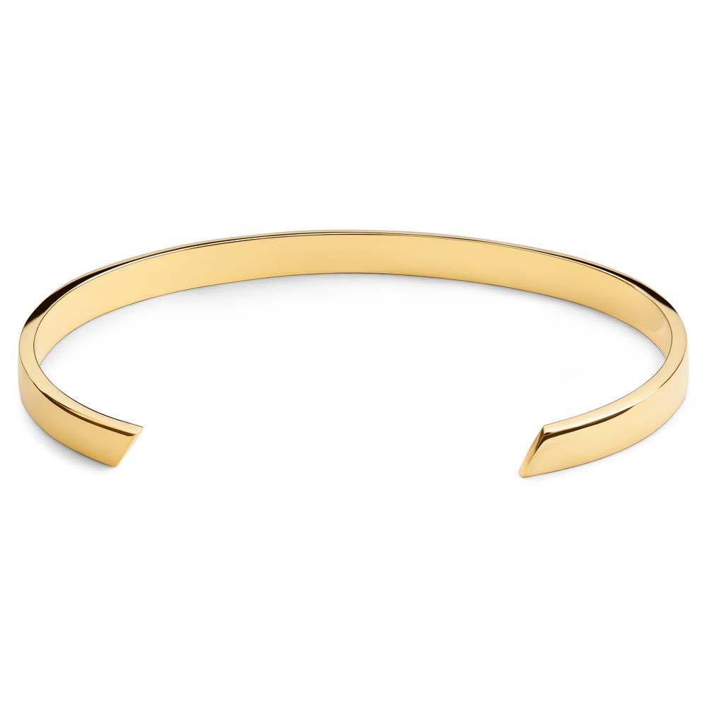 hover: 5 mm Polished Gold-Tone Adjustable Stainless Steel Cuff Bracelet hover: 5 mm Polished Gold-Tone Adjustable Stainless Steel Cuff Bracelet