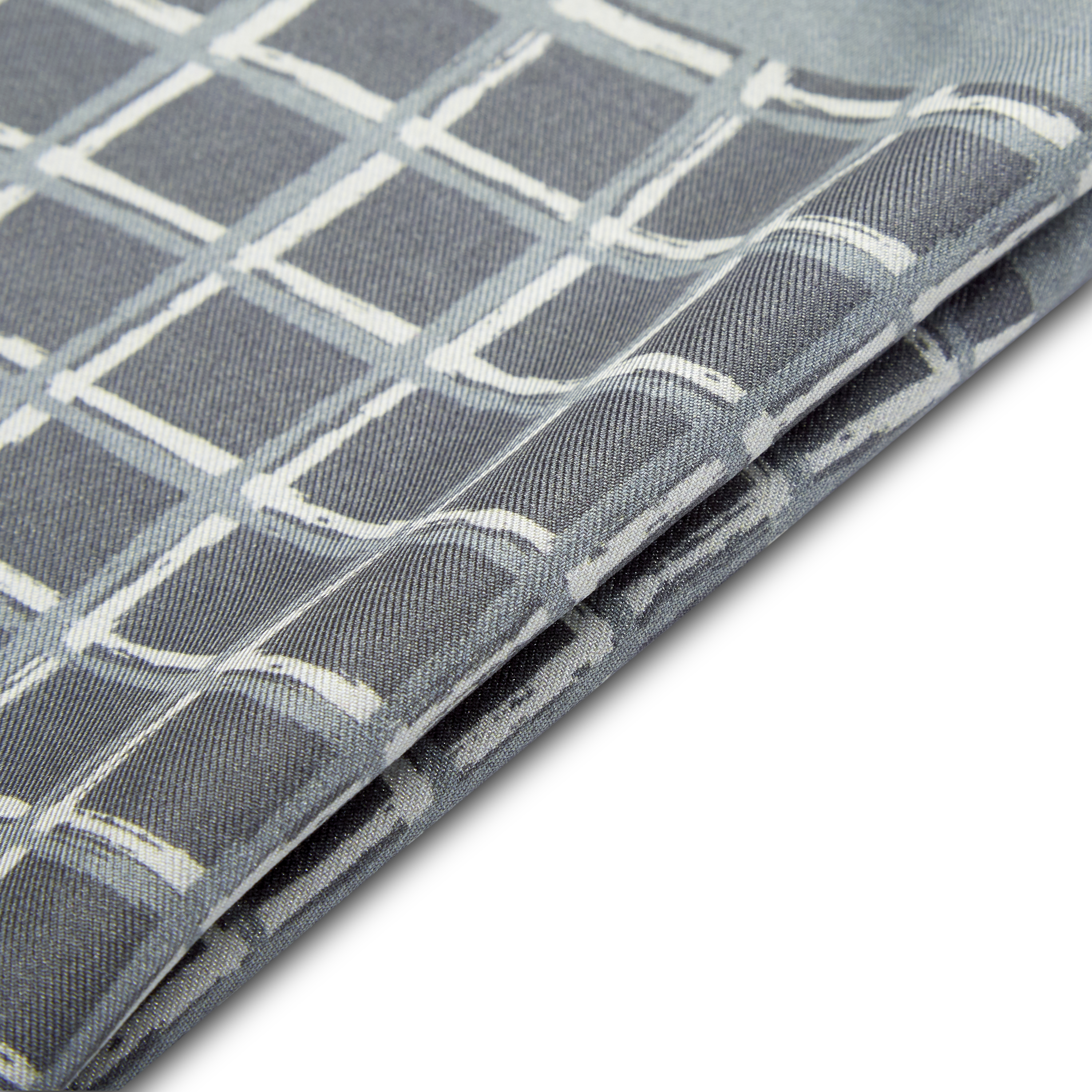 Grey & White Squared Pattern Silk Pocket Square - 3