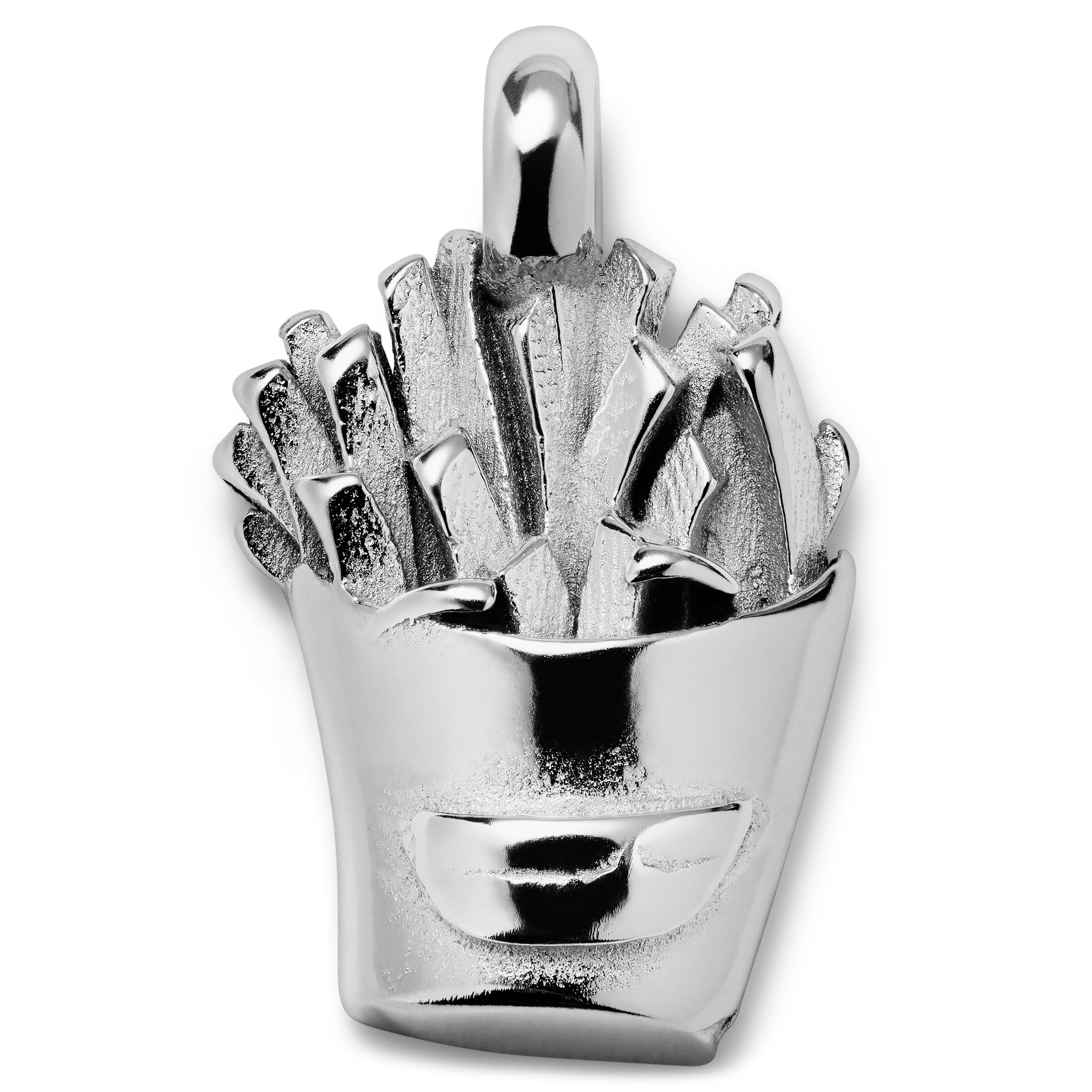 Jaygee | Silver-tone Stainless Steel Fries Pendant Jaygee | Silver-tone Stainless Steel Fries Pendant