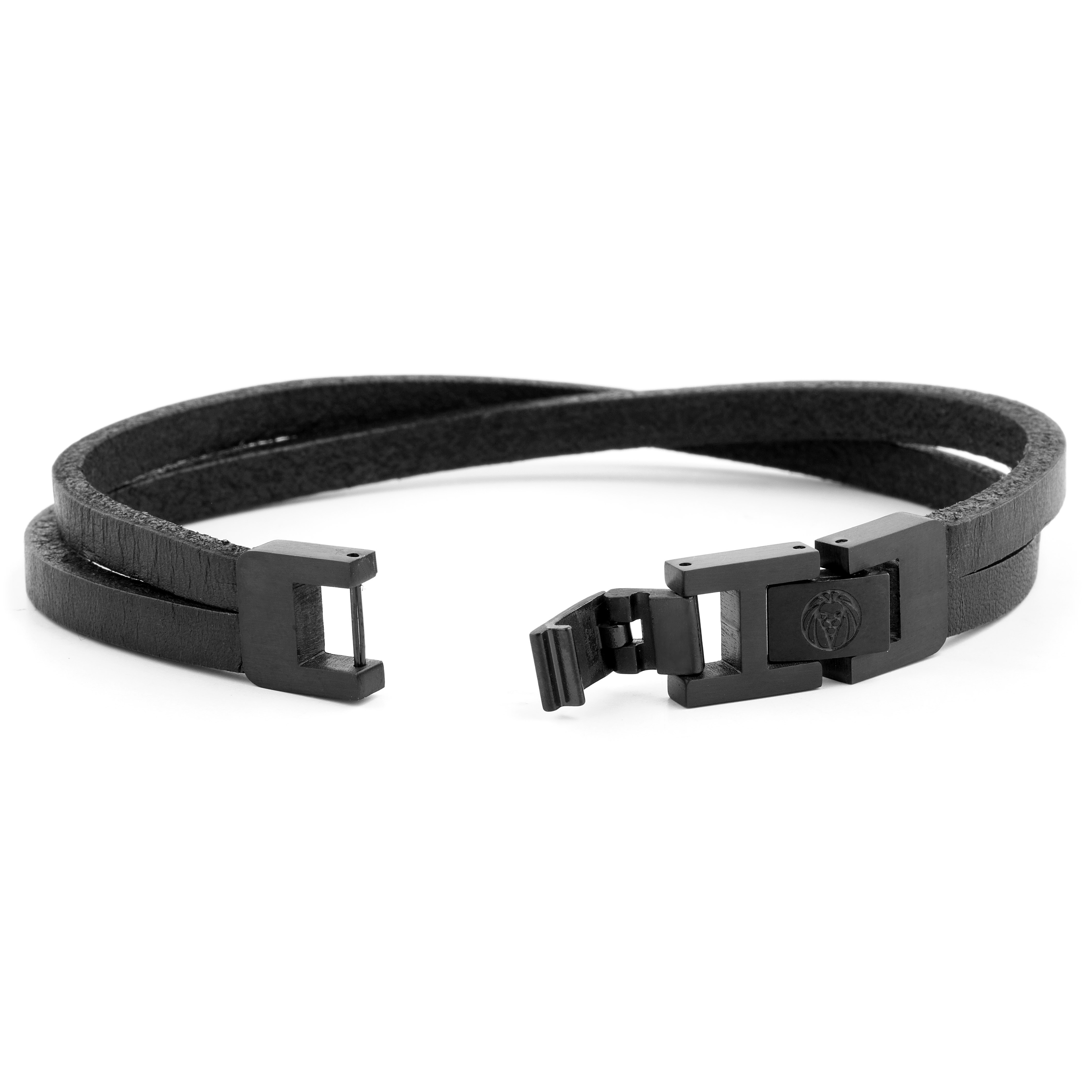 Zwarte & Donkerkleurige Roy Enkele Wikkelarmband | Op voorraad | Lucleon
