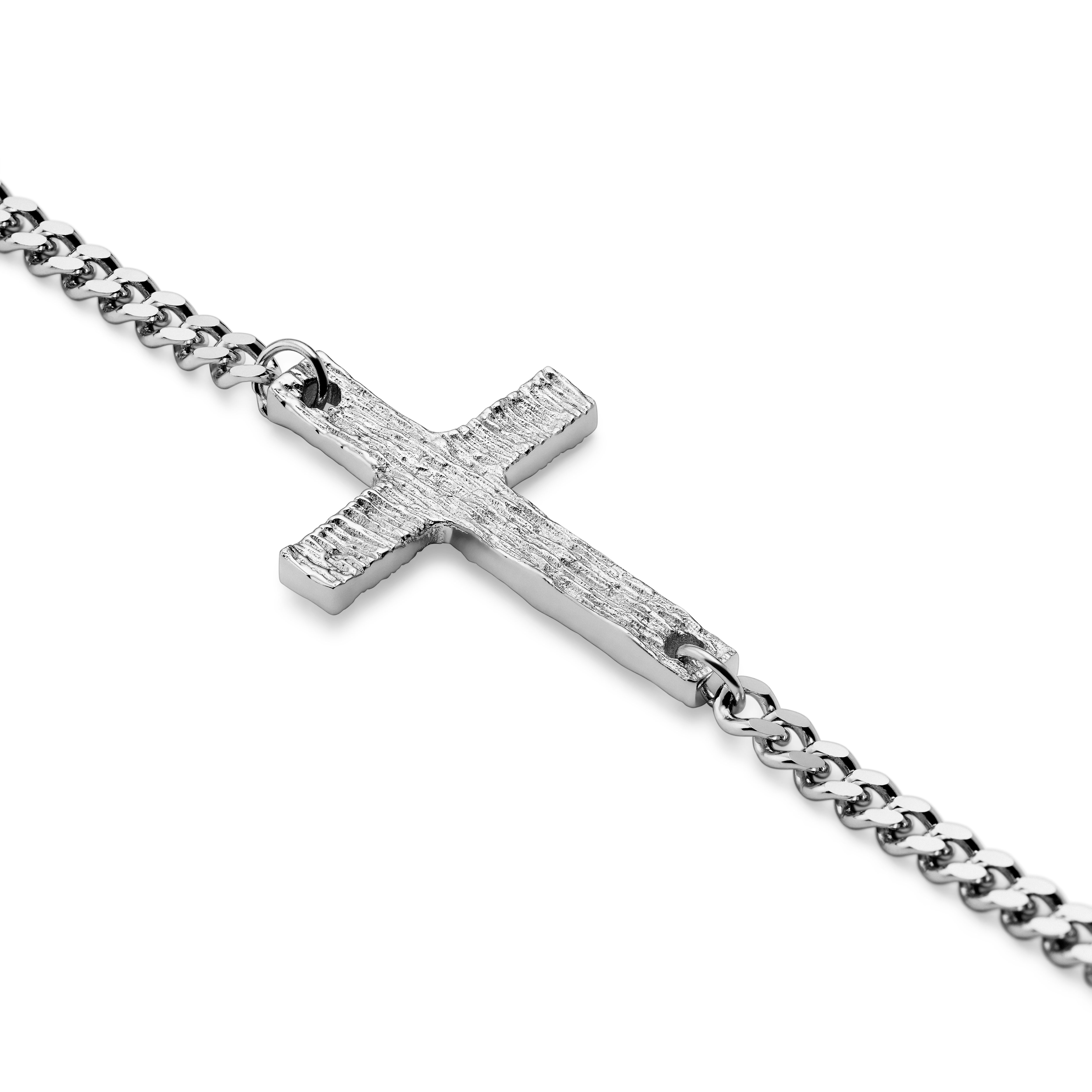 Rustic | 925 Sterling Silver Rustic Cross Bracelet - 10