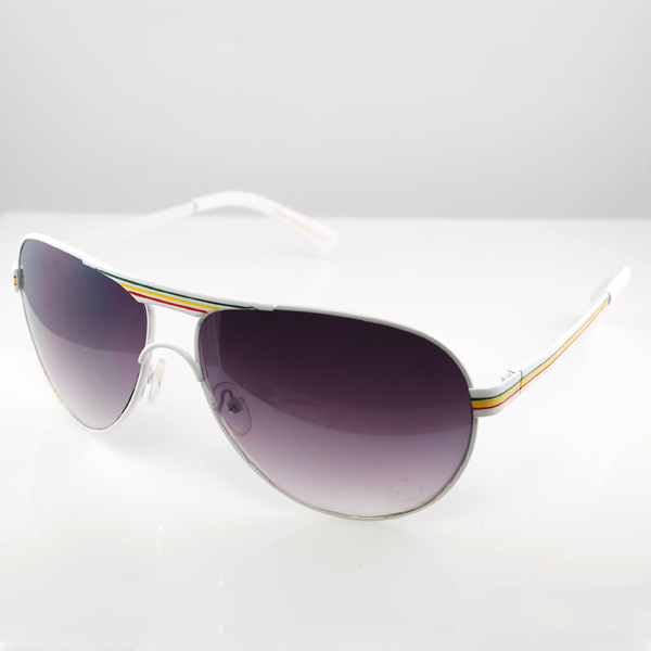 Hvide Rasta Aviator Solbriller - 1