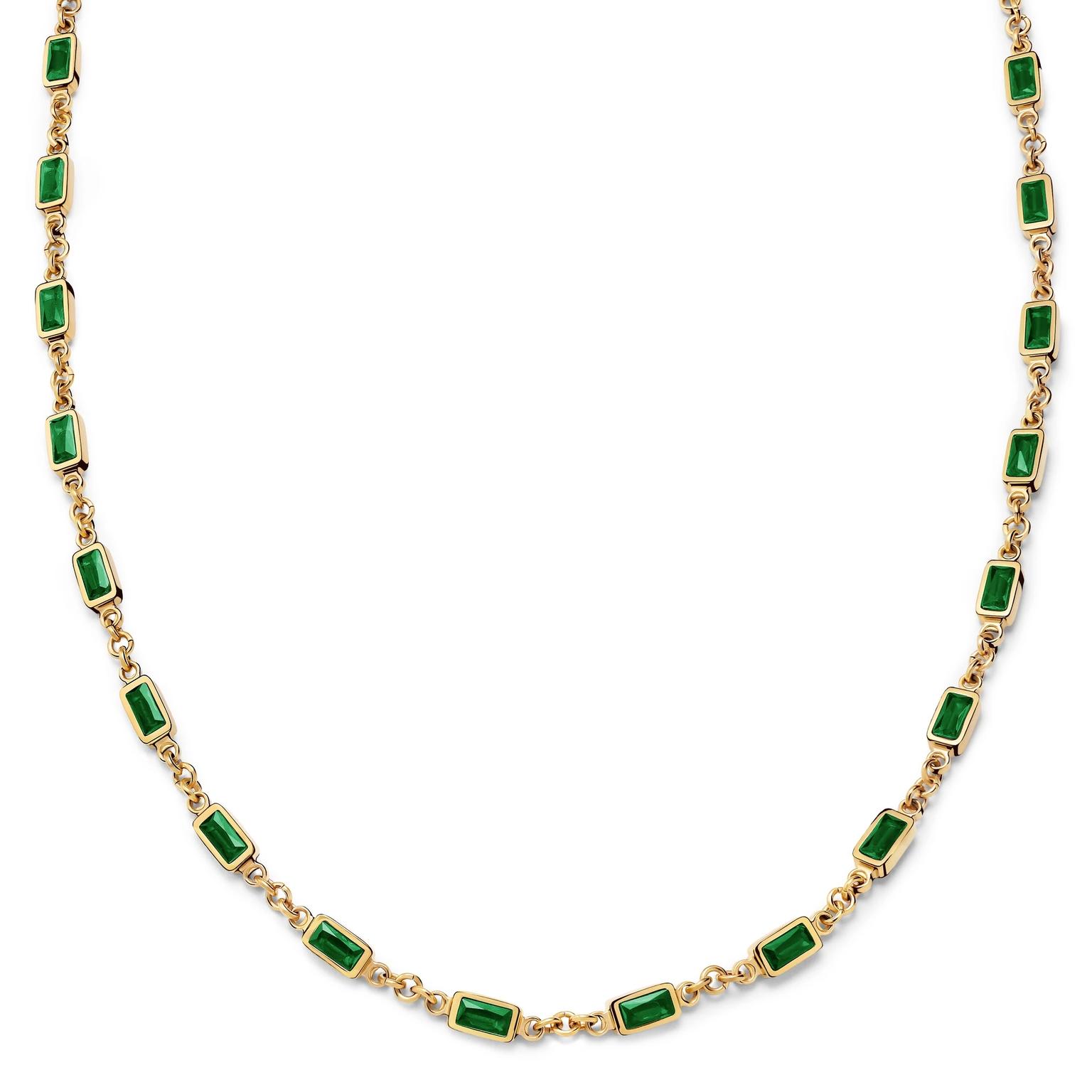 Prism | Collar dorado con piedras de cristal verdes Prism | Collar dorado con piedras de cristal verdes
