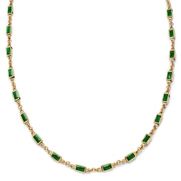 Prism | Green Gold-Tone Crystal Glass Gemstone Necklace Prism | Green Gold-Tone Crystal Glass Gemstone Necklace