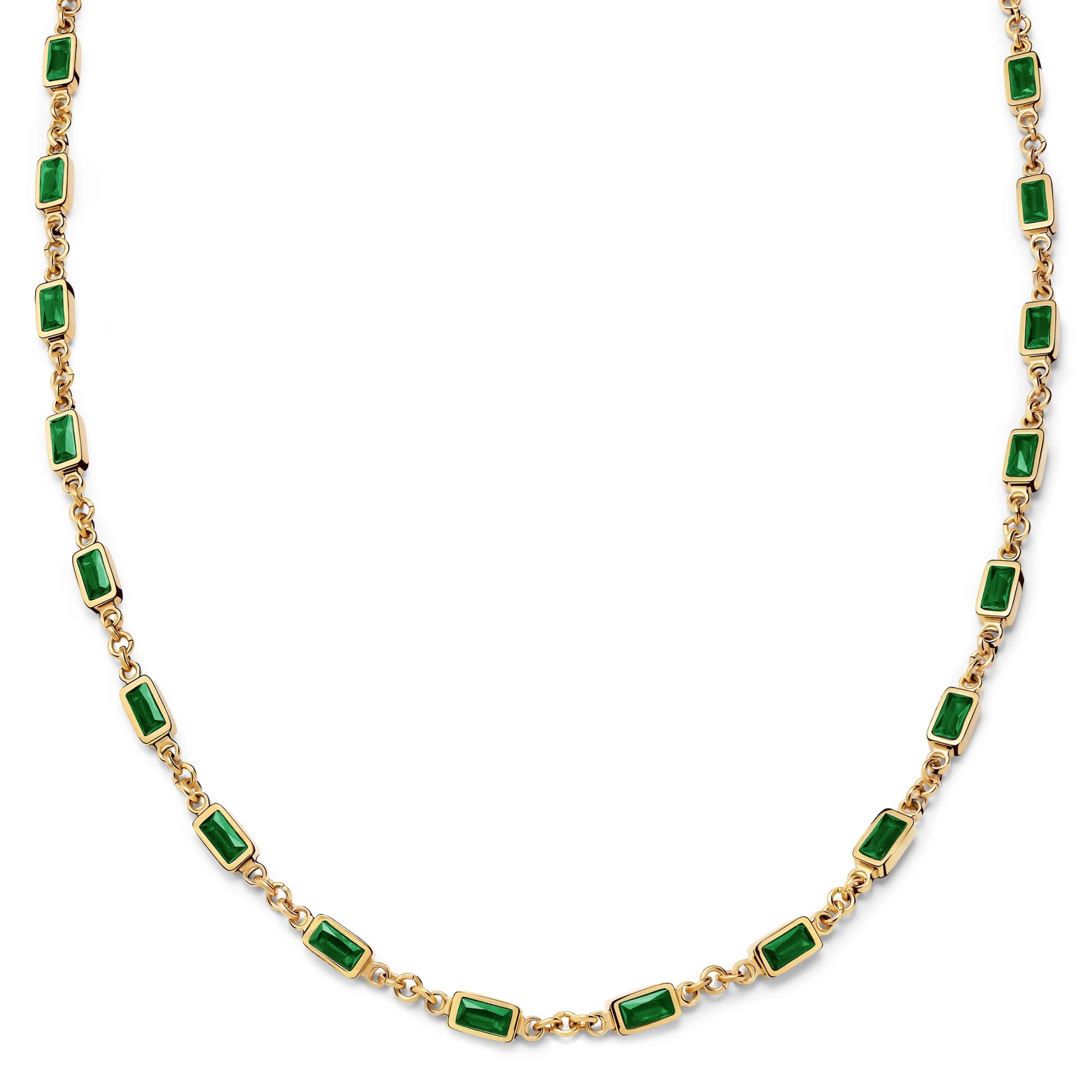 Prism | Auksinės spalvos kaklo papuošalas su žaliais krištolo kristalais Prism | Auksinės spalvos kaklo papuošalas su žaliais krištolo kristalais