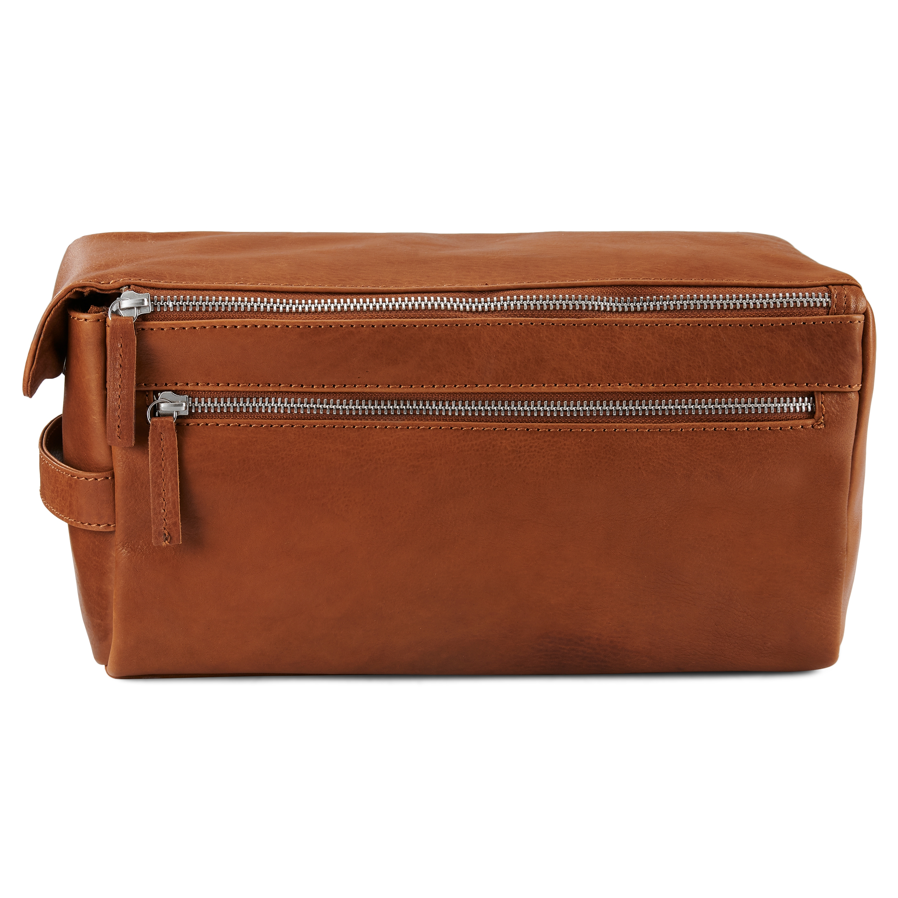 Cambodia XL Tan Leather Wash Bag - 3